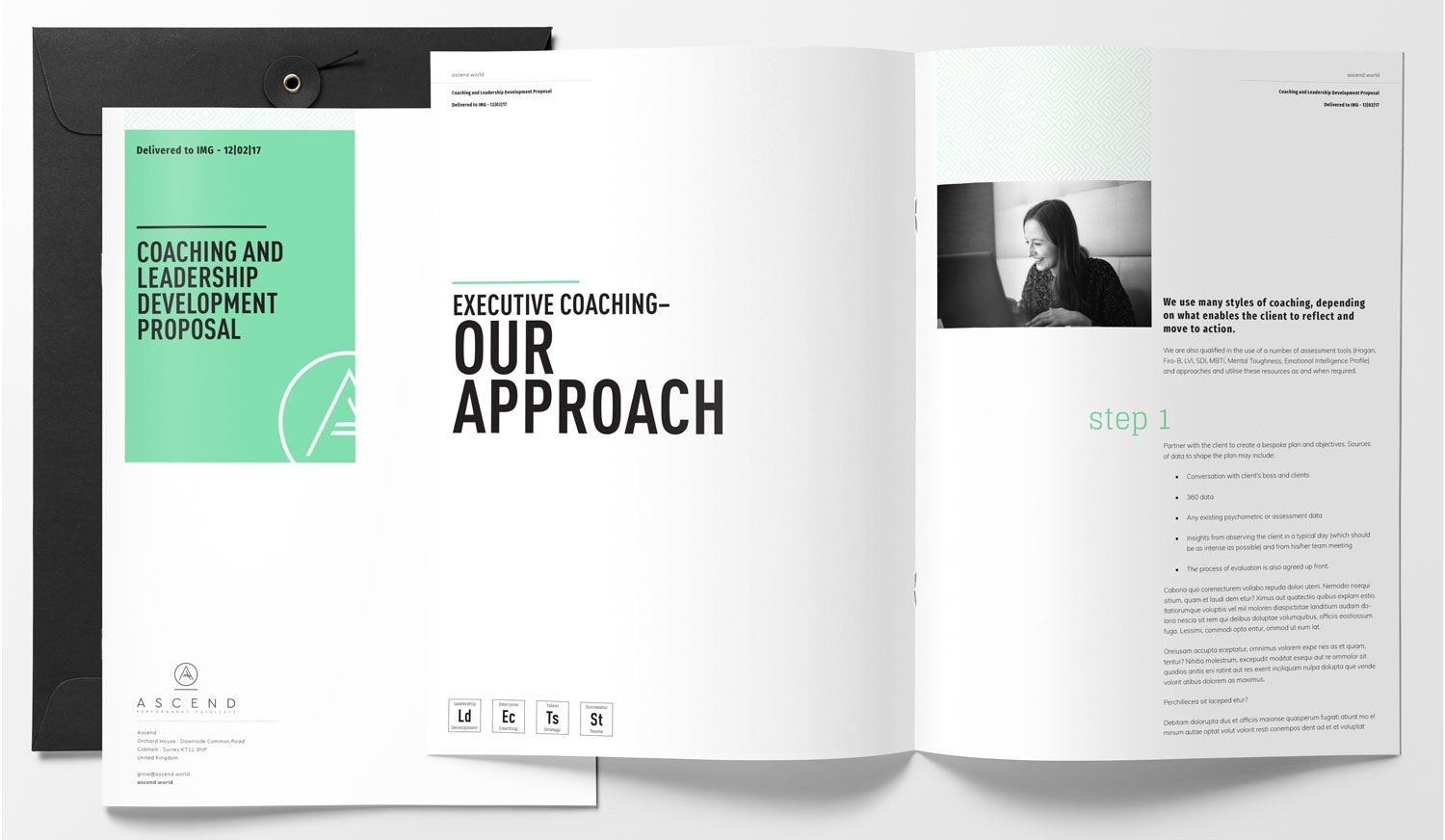 Ascend logo design and brand identity by Ditto Creative, branding agency Kent