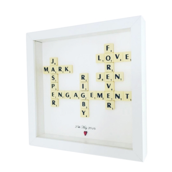 Scrabble Picture Frame Family Scrabble Personalised Christmas Present YOU CHOOSE 