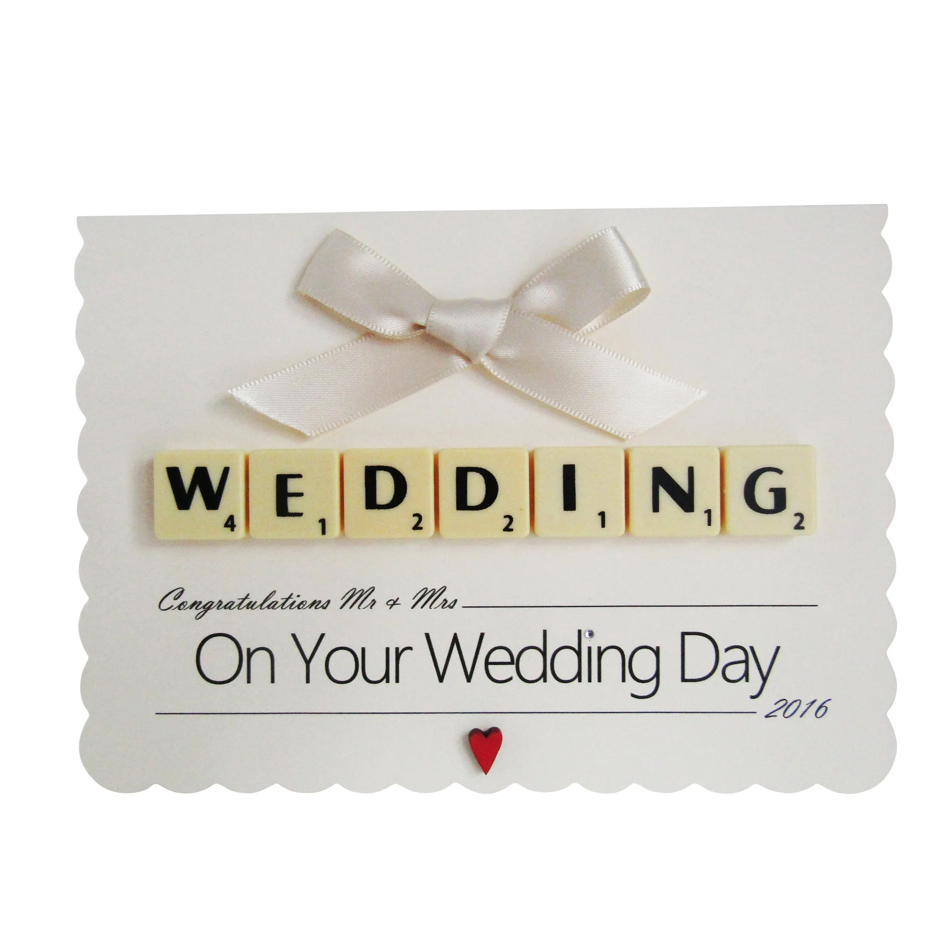 Handmade Wedding Scrabble Letter Card