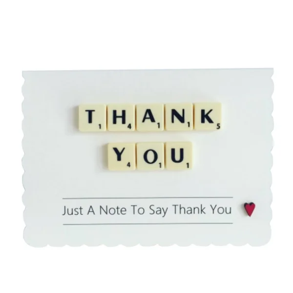 Thank You Scrabble Card Handmade