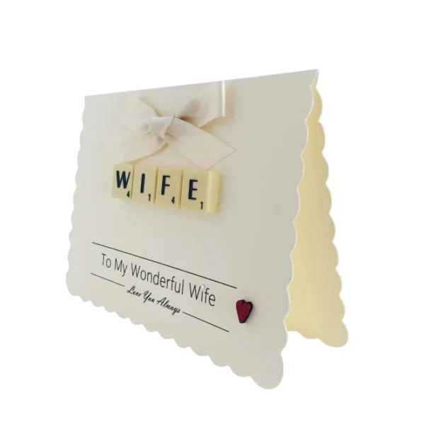 Personalised Wife Scrabble Valentines Card