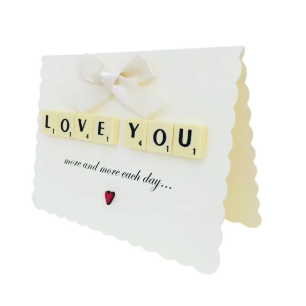 Unique Love You Scrabble Valentines Card