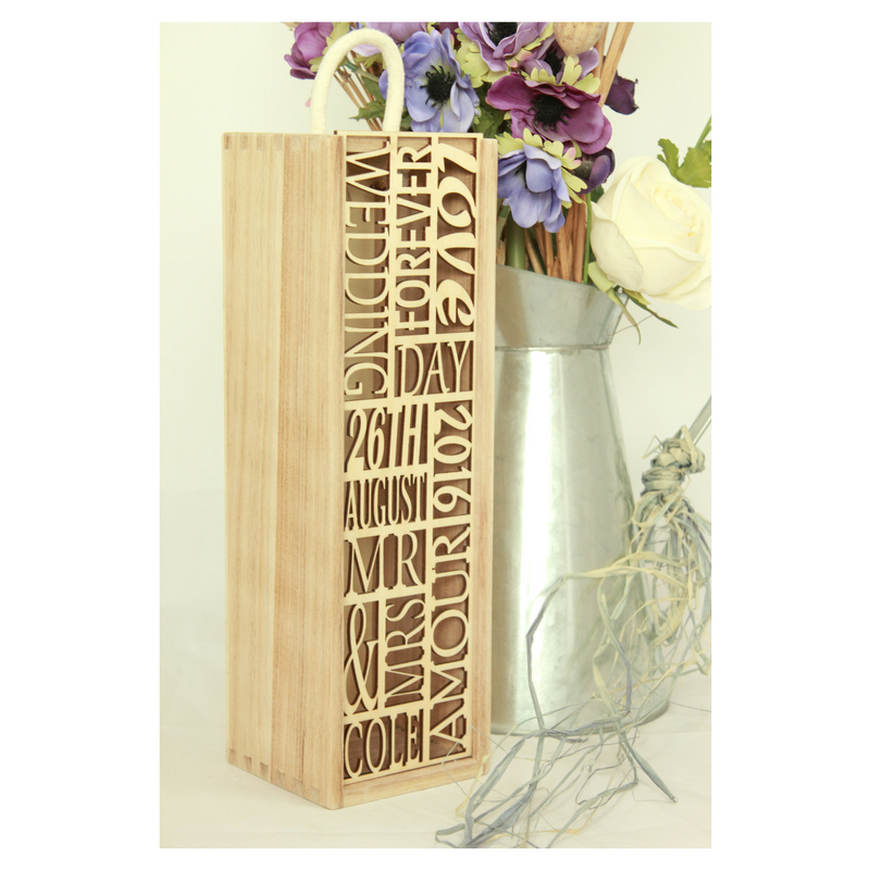 Engraved Unique Wedding Wine Box