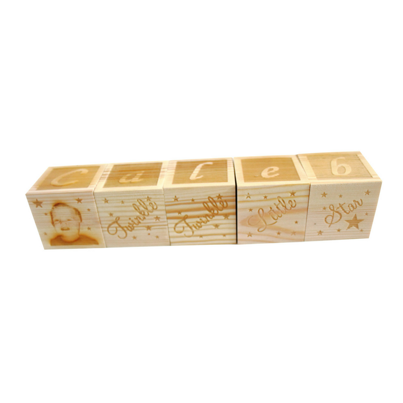 Personalised Wooden Engraved Building Blocks