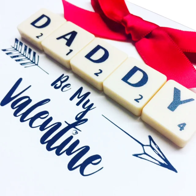 Scrabble Valentines Cards for Daddy