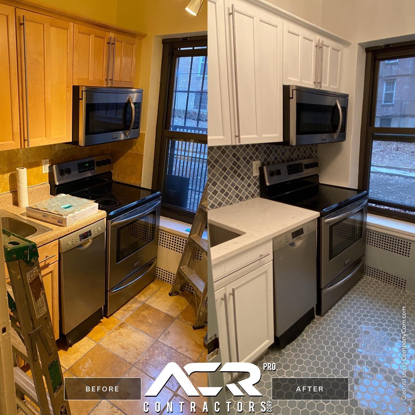 In this Project we painted the cabinetry with Benjamin Moore Advance Paint, new Pental quartz countertop, new backsplash, floor tiles, wall repairs and wall paint. 

#brooklyncontractor #nyccontractor #parkslope #prospectheights #carrollgardens #cobb