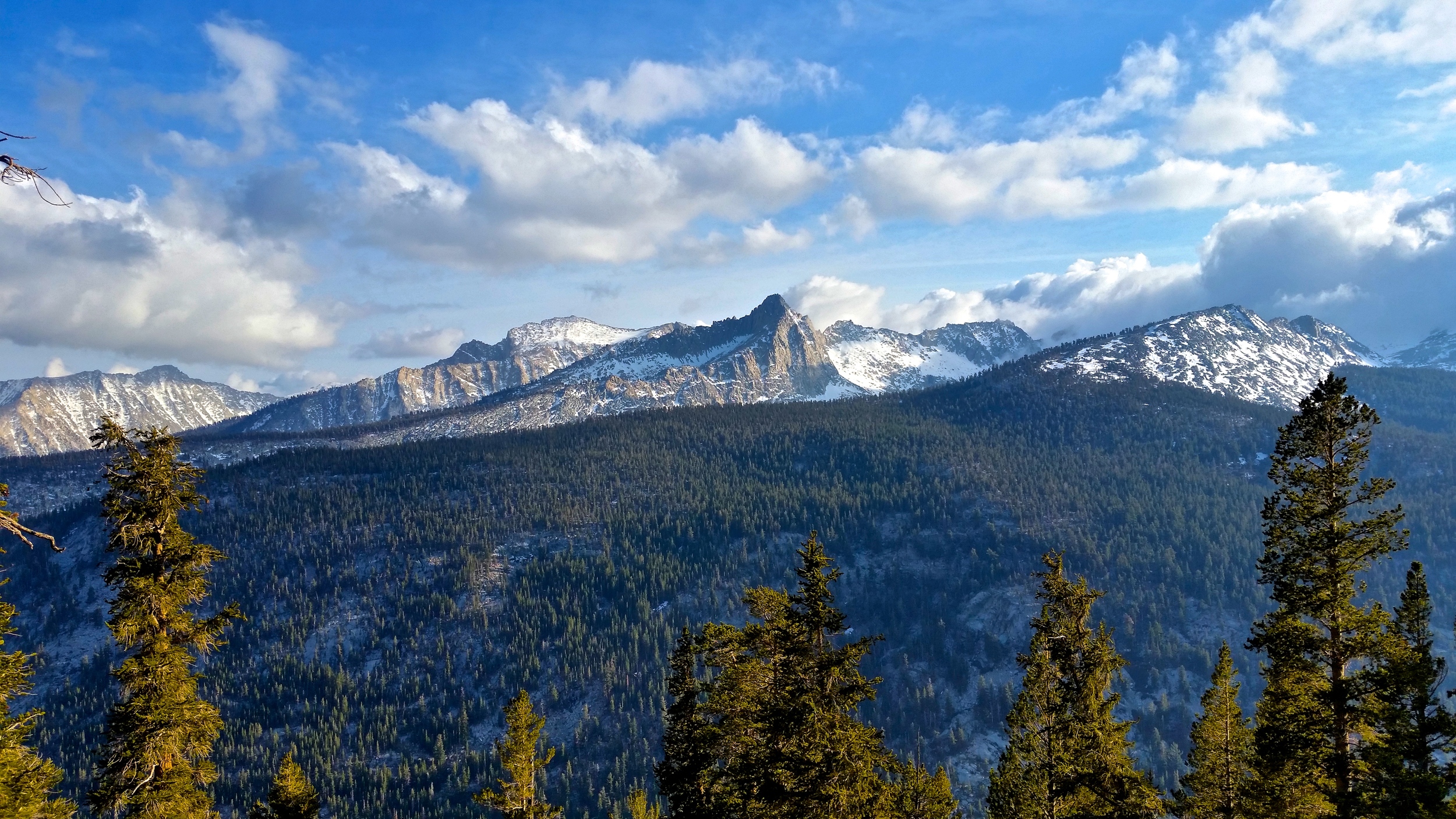 Looking across at the mountains I'd just come from. Thankful to have made it out of them before the massive storm hit