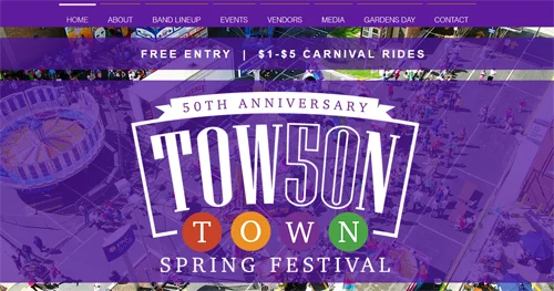 Towsontown Spring Festival 50th Anniversary Logo Website