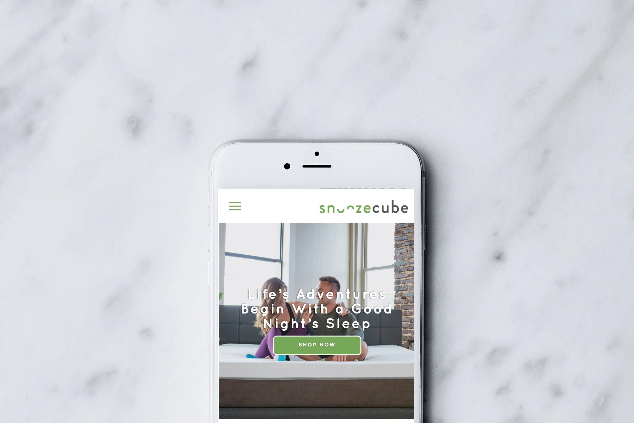 branding, website and collateral for Snoozecube, a mattress company.
