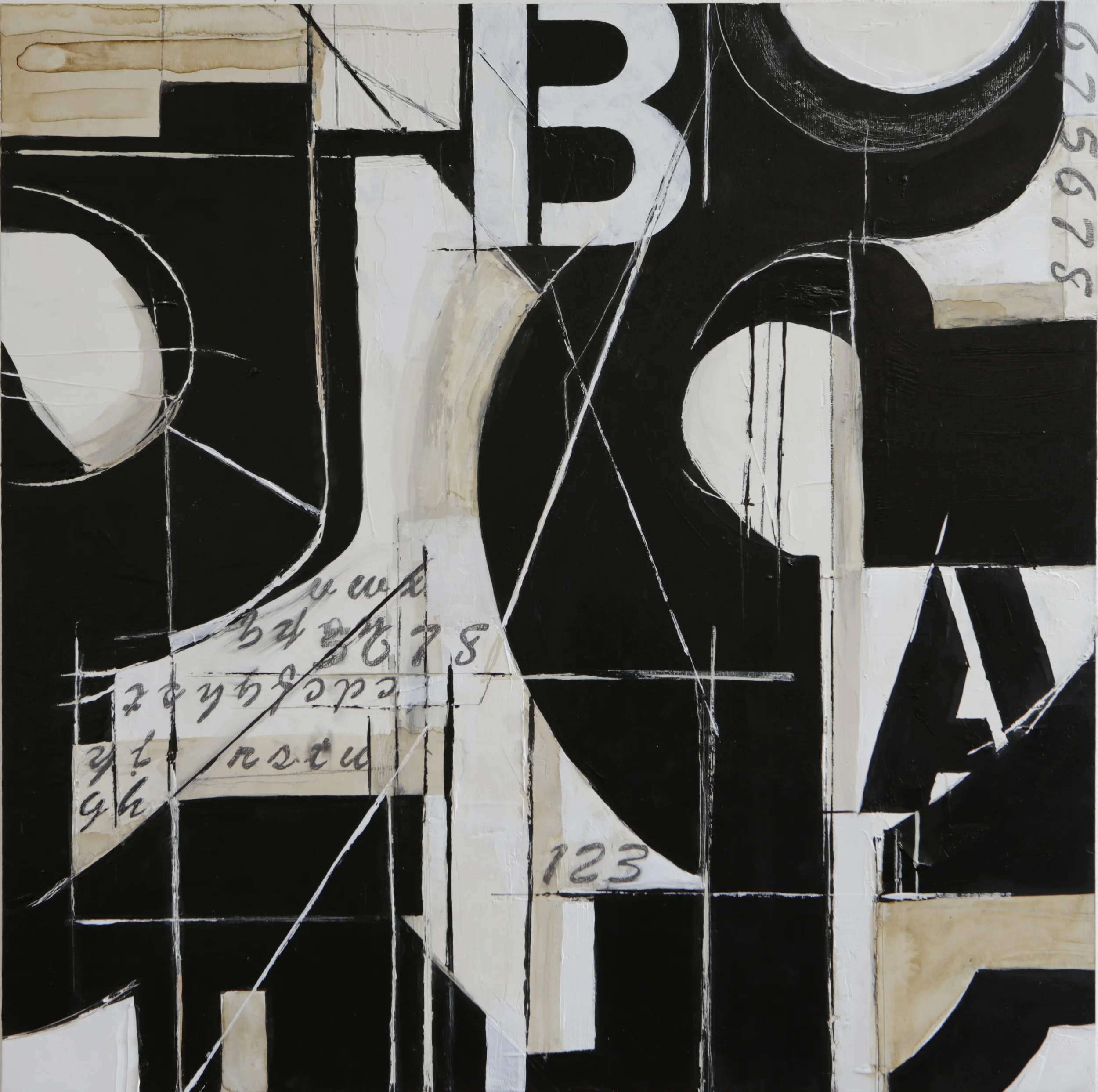   Cross Fit , mixed media on panel, 24 x 24 inches 