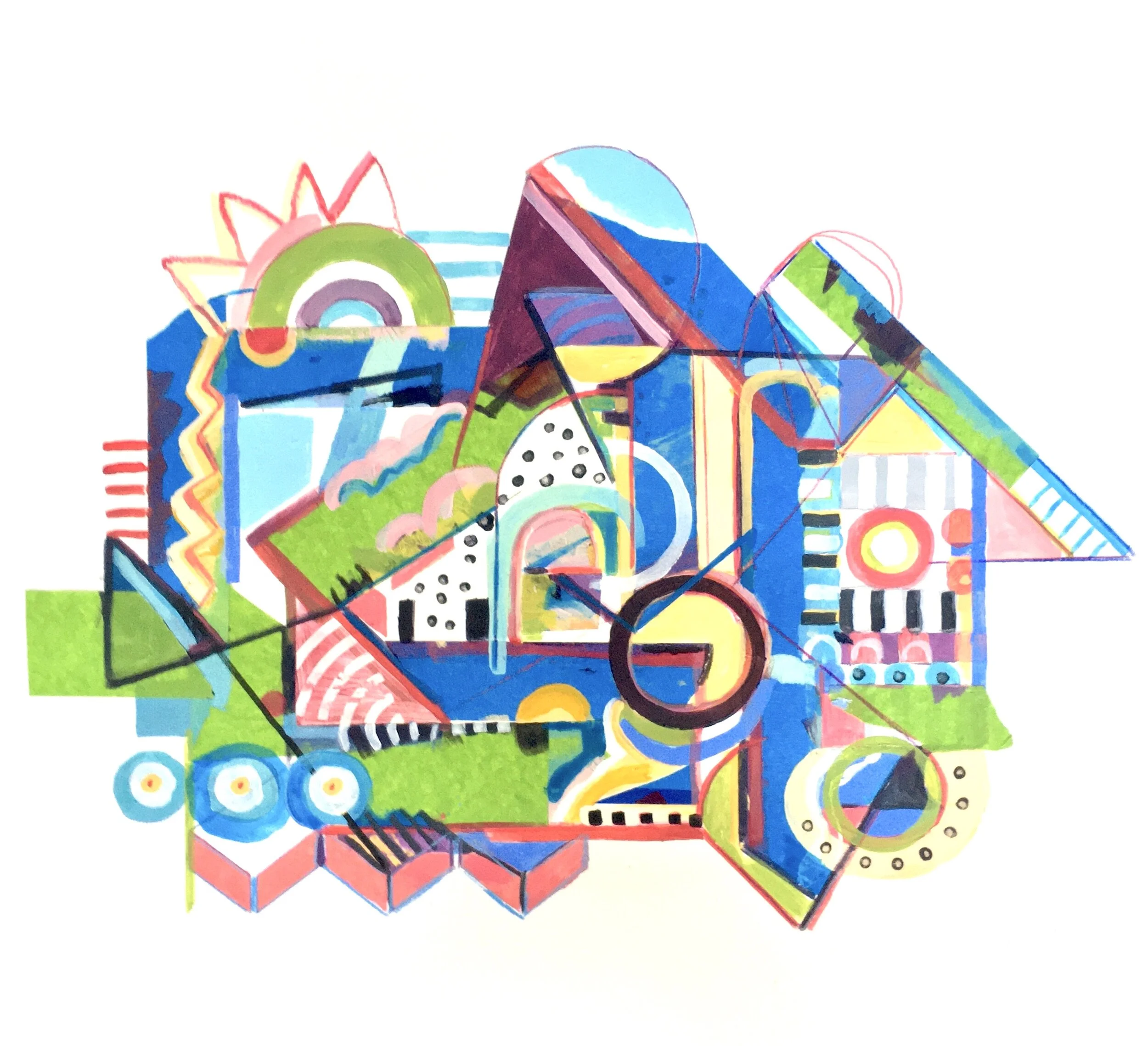   Building Blocks #4 , acrylic on paper, 24 x 19 inches 