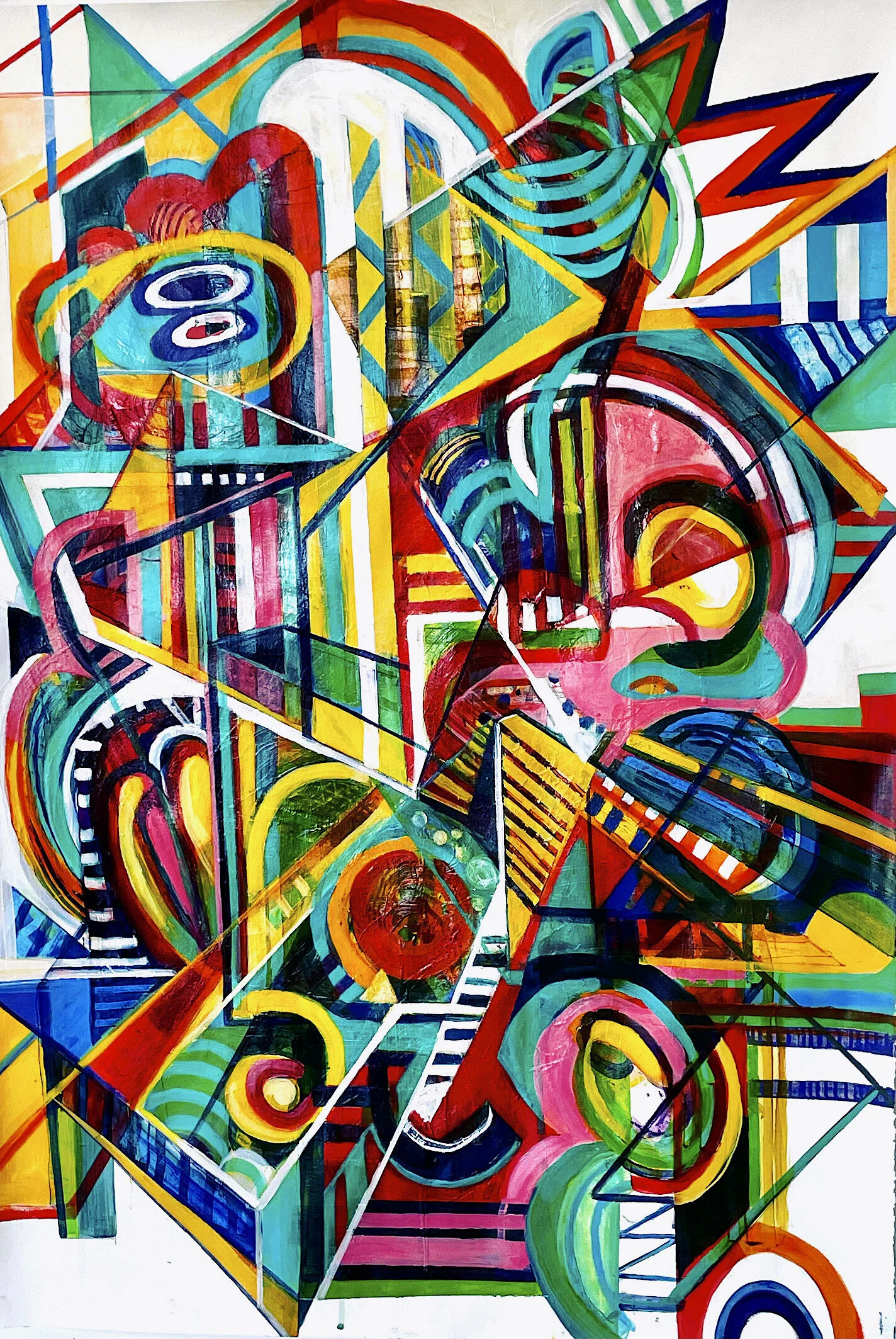   Last Wave , acrylic on paper, 32 x 27 inches 