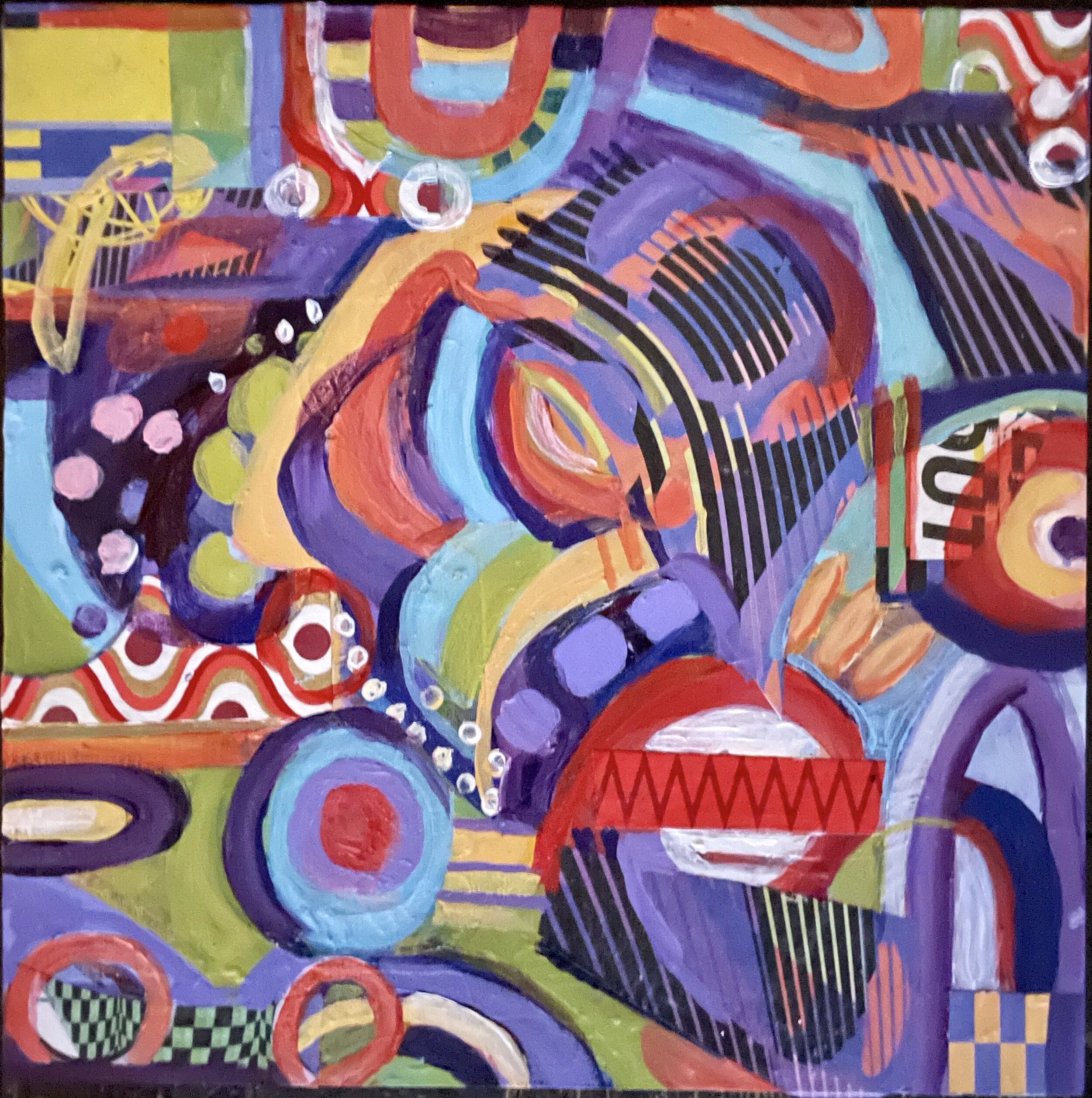   Loose Ends , acrylic on wood panel, 12 x 12 inches 