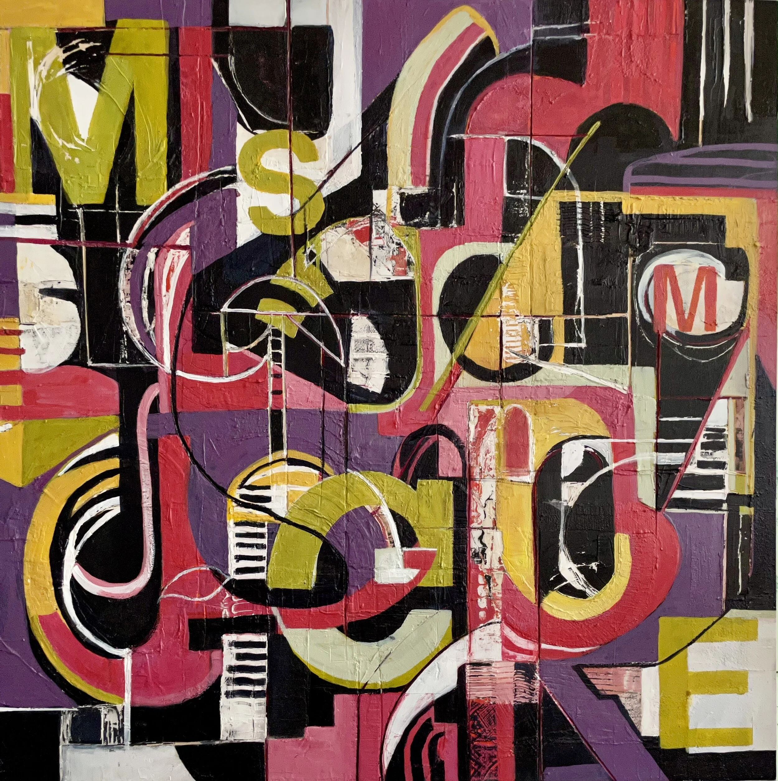   Midnight at the Oasis , acrylic on wood panel, 36 x 26 inches 