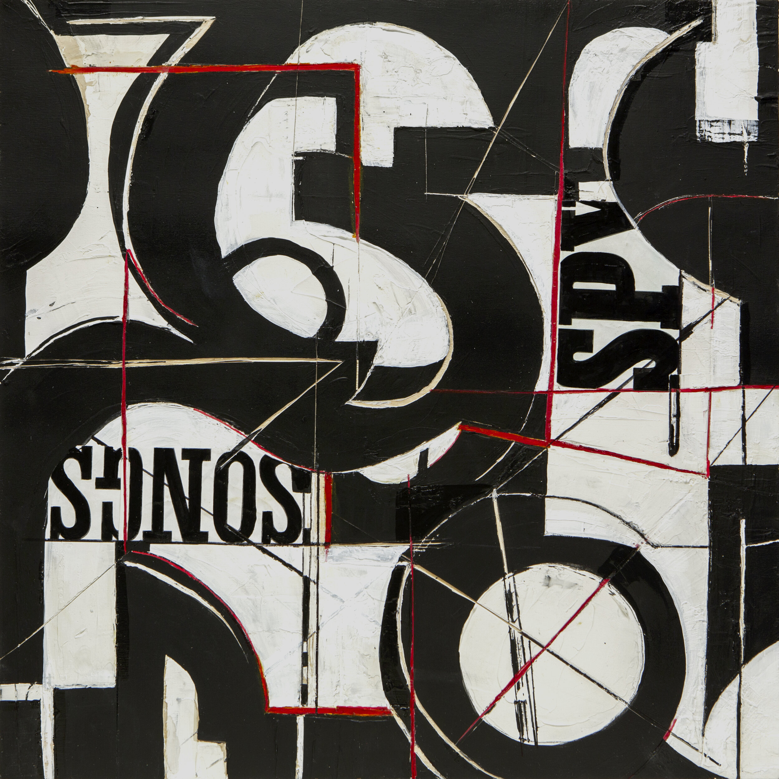 I Spy 2 , mixed media on wood panel, 24 x 24 inches