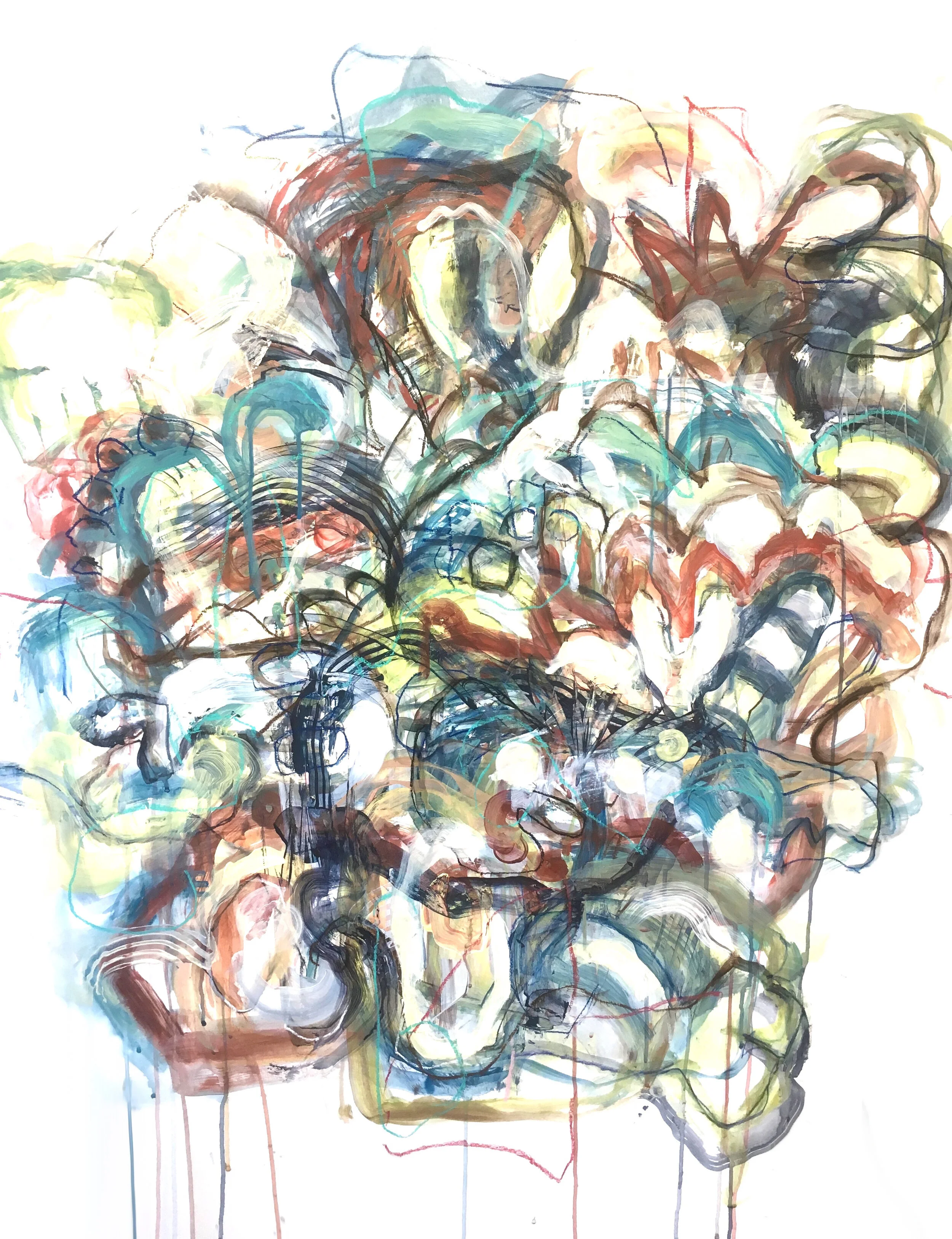   Into the Woods , acrylic on paper, 51 x 44 inches 