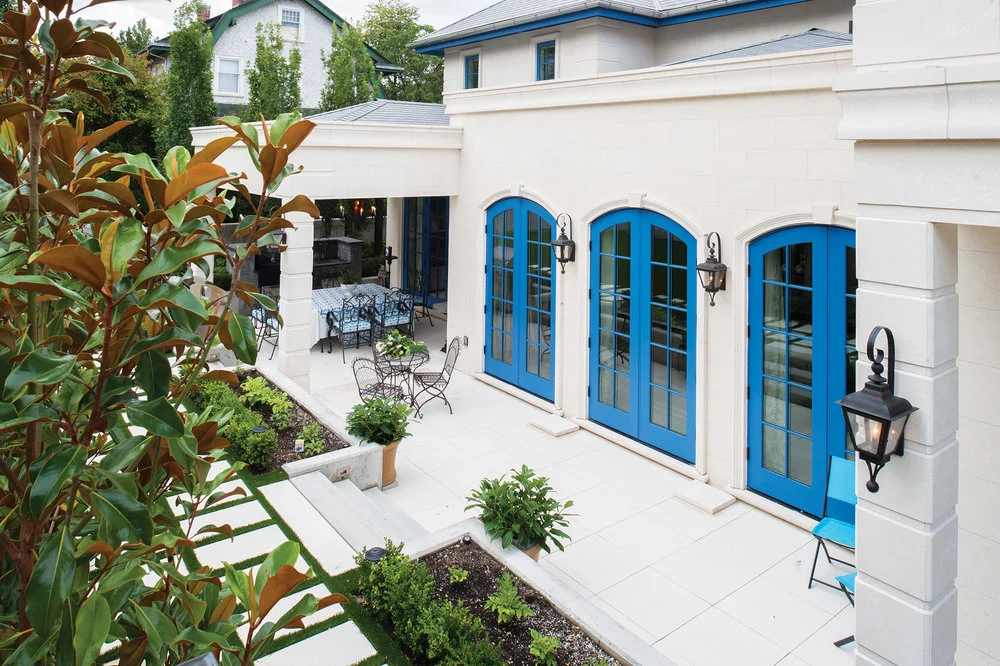   Ville de Shaughnessy perched on a hilltop, the home expresses a Renaissance revival in its columns    