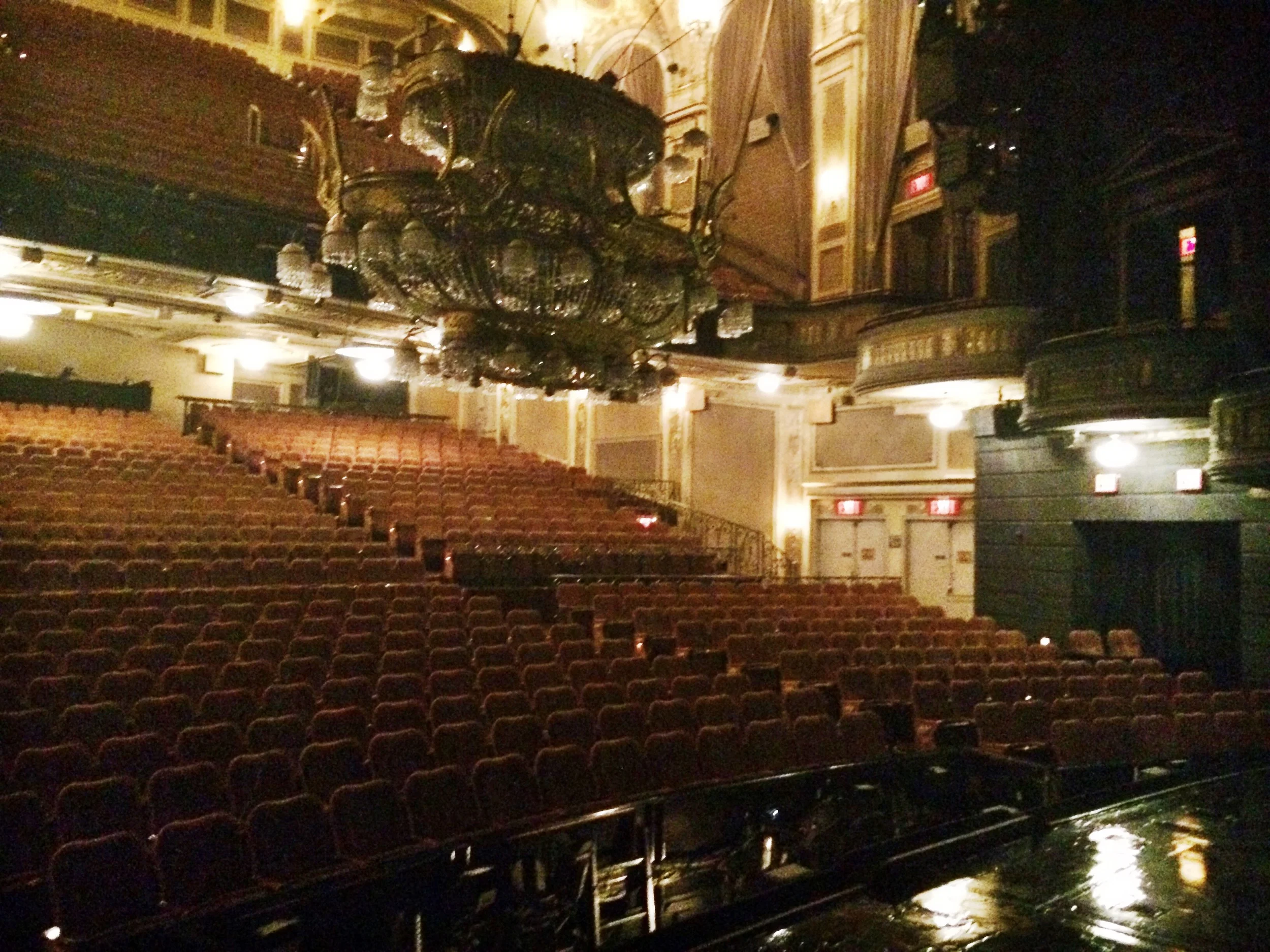 View from the stage; check out that amazing chandelier!