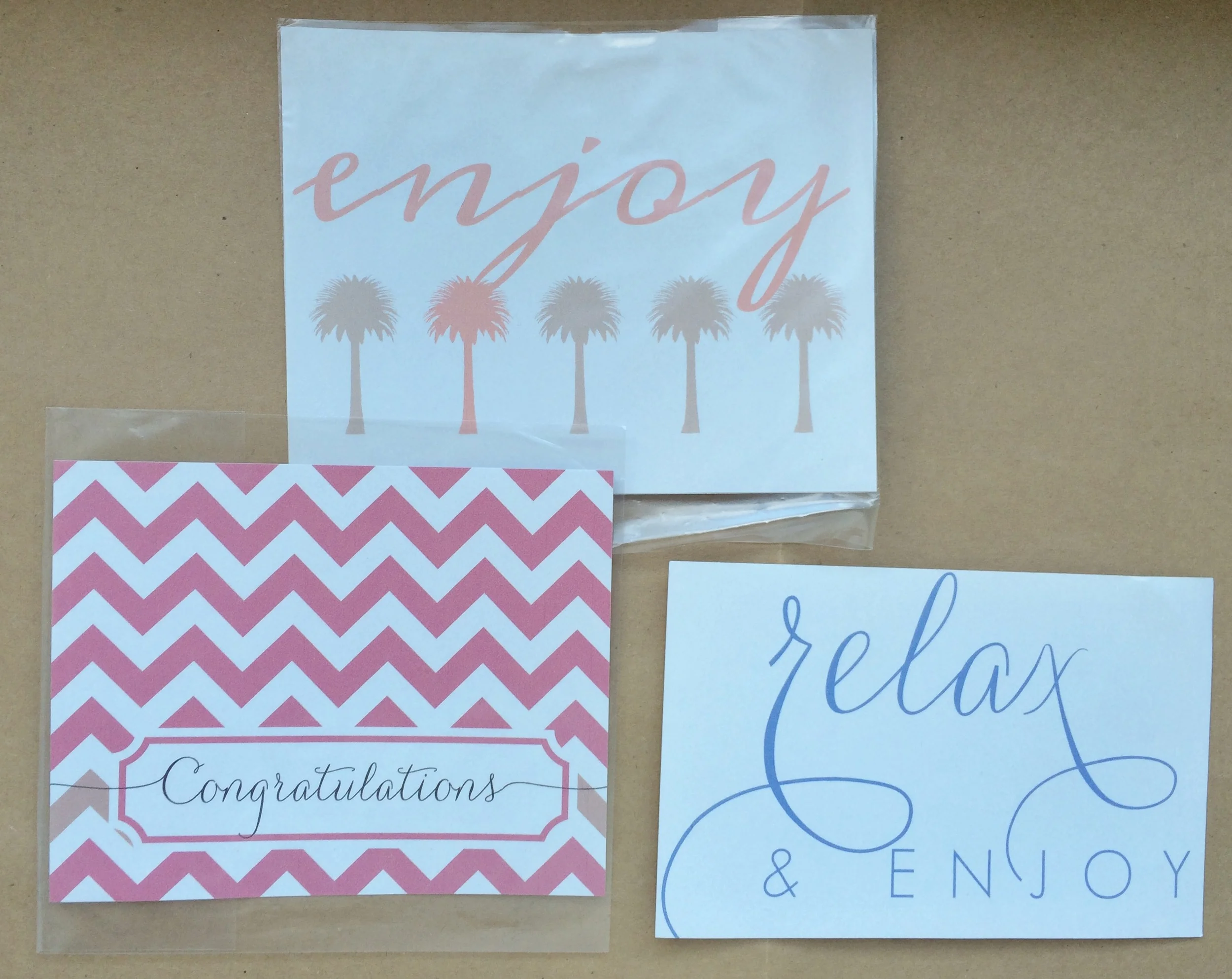 Enjoy Palm Tree, Congratuations, Relax &amp; Enjoy Wine Labels | $1.50
