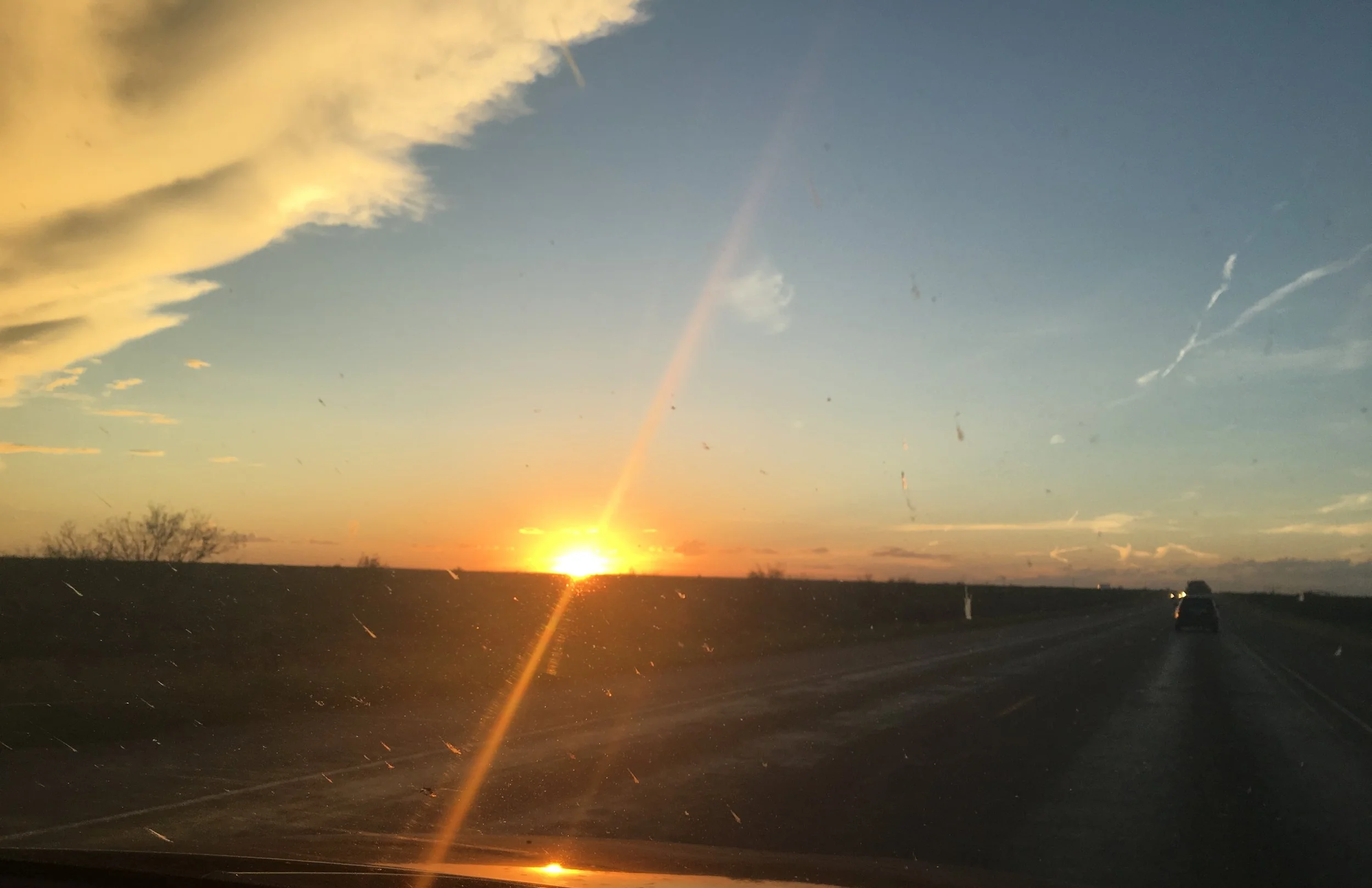 sunset over the desert