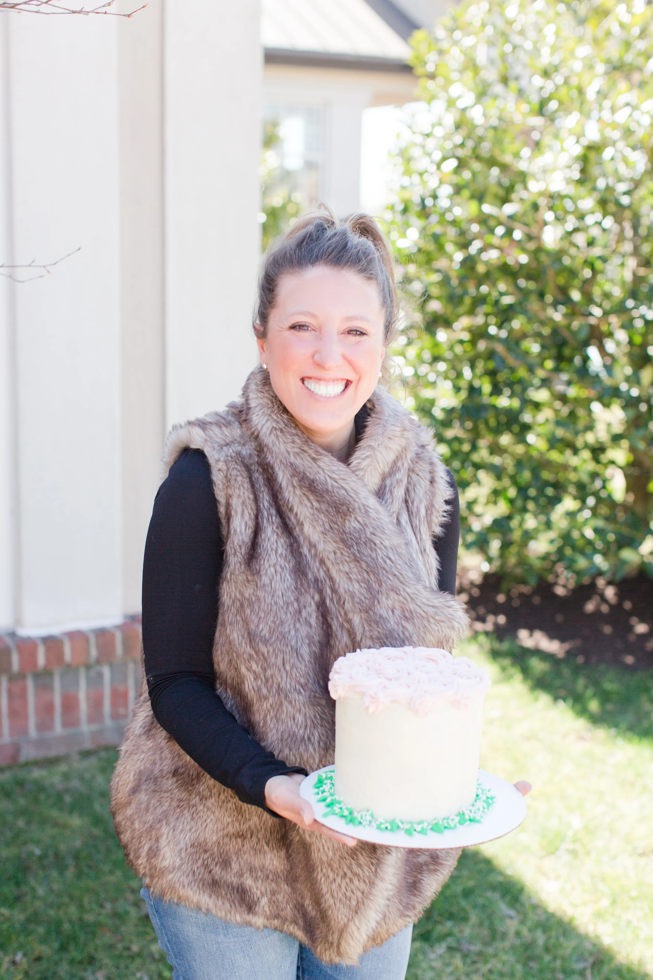 i did it! me and my beautiful gluten free cake that is now in my freezer