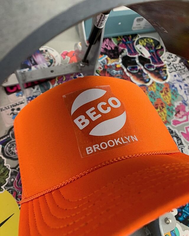 #productionshot of a new round of #truckerhats we #produced for our #goodbuds @becobar get one for yourself and ur #dad n while ur there grab some #awesome #brazillianfood n #drink say hey to the gang #brooklynmadeco #brandedgoods #design #produced i