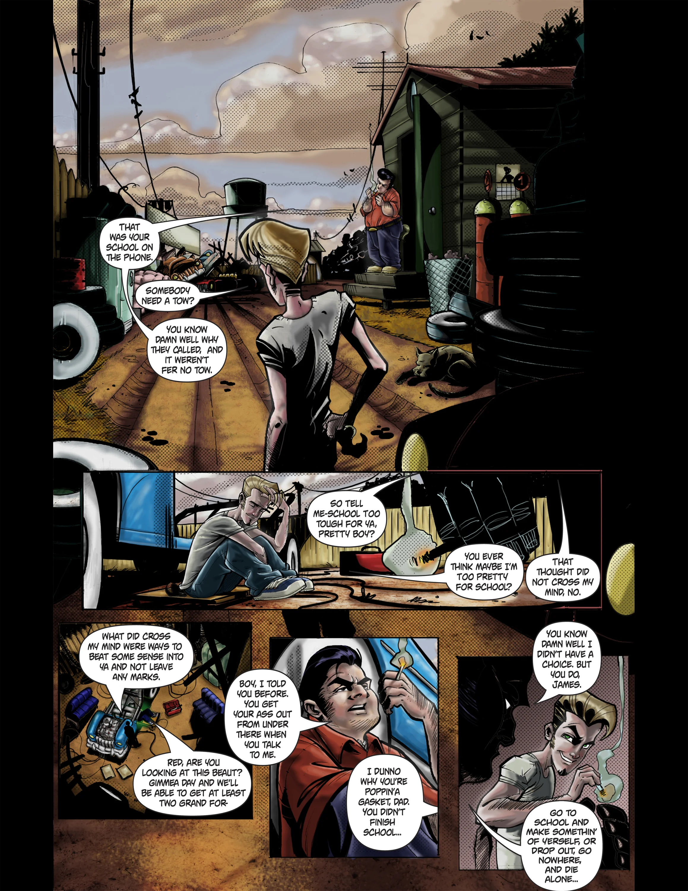 American Nightmare #1 Page 4 Pencils and Inks by Nick Kilislian, Colors by Sig Torre, Letters by Ben Lee