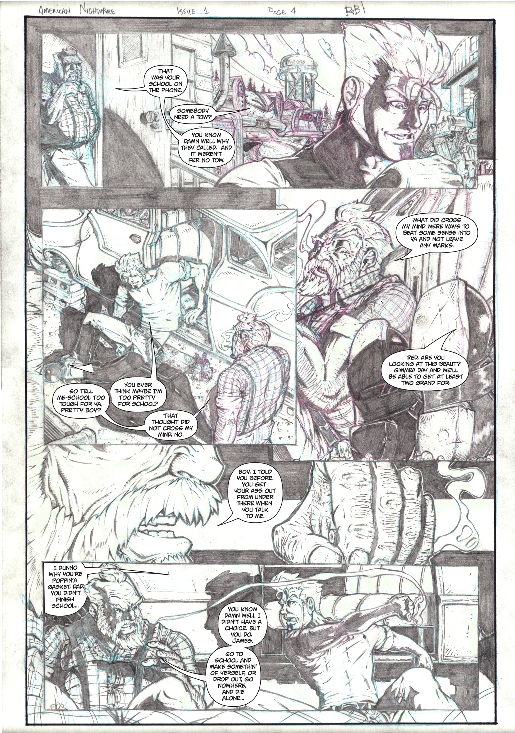 American Nightmare #1 Page 4 Pencils by Robbie Armstrong