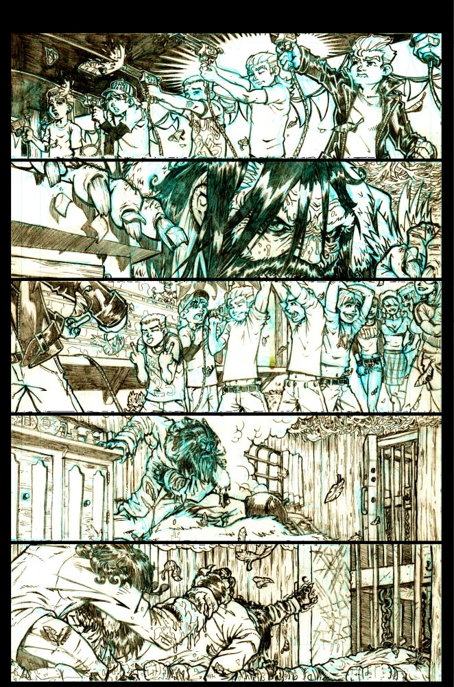 Red Hilly Billy: Red Hill Rising Page 4 Pencils by Robbie Armstrong