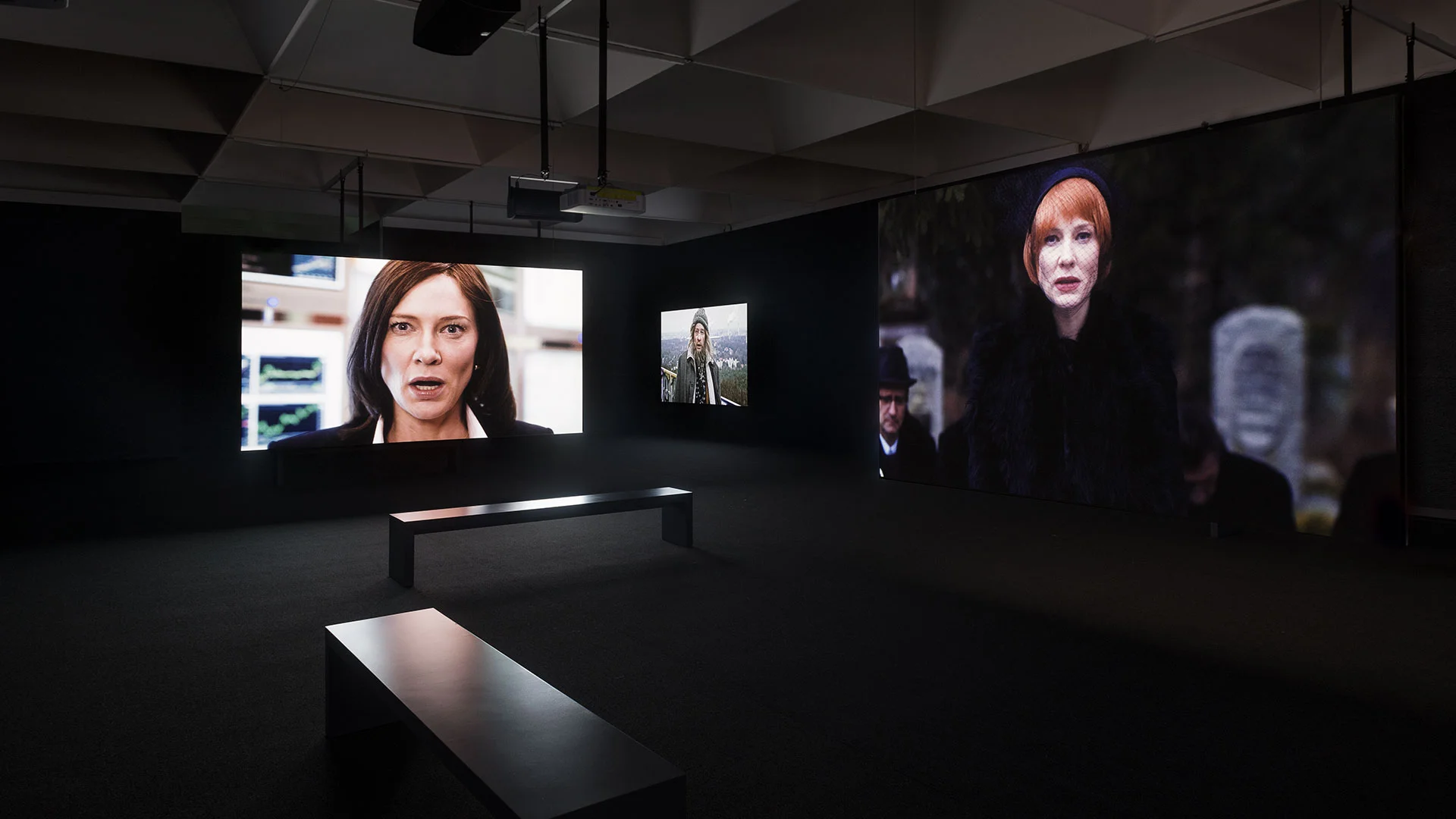 Julian Rosefeldt', “ MANIFESTO” Film installation. Exhibition in cooperation with the Nationalgalerie im Hamburger Bahnhof – Museum für Gegenwart, Berlin. The installation has been presented to great acclaim worldwide in numerous solo exhibitions at the Hamburger Bahnhof in Berlin, the Park Avenue Armory in New York City, Ecole des Beaux-Arts de Paris, Paris, and MAC Montréal. In its current iteration, it will be accompanied by the exhibition The Manifestos , showing original manifestos from the Israel Museum's collection.