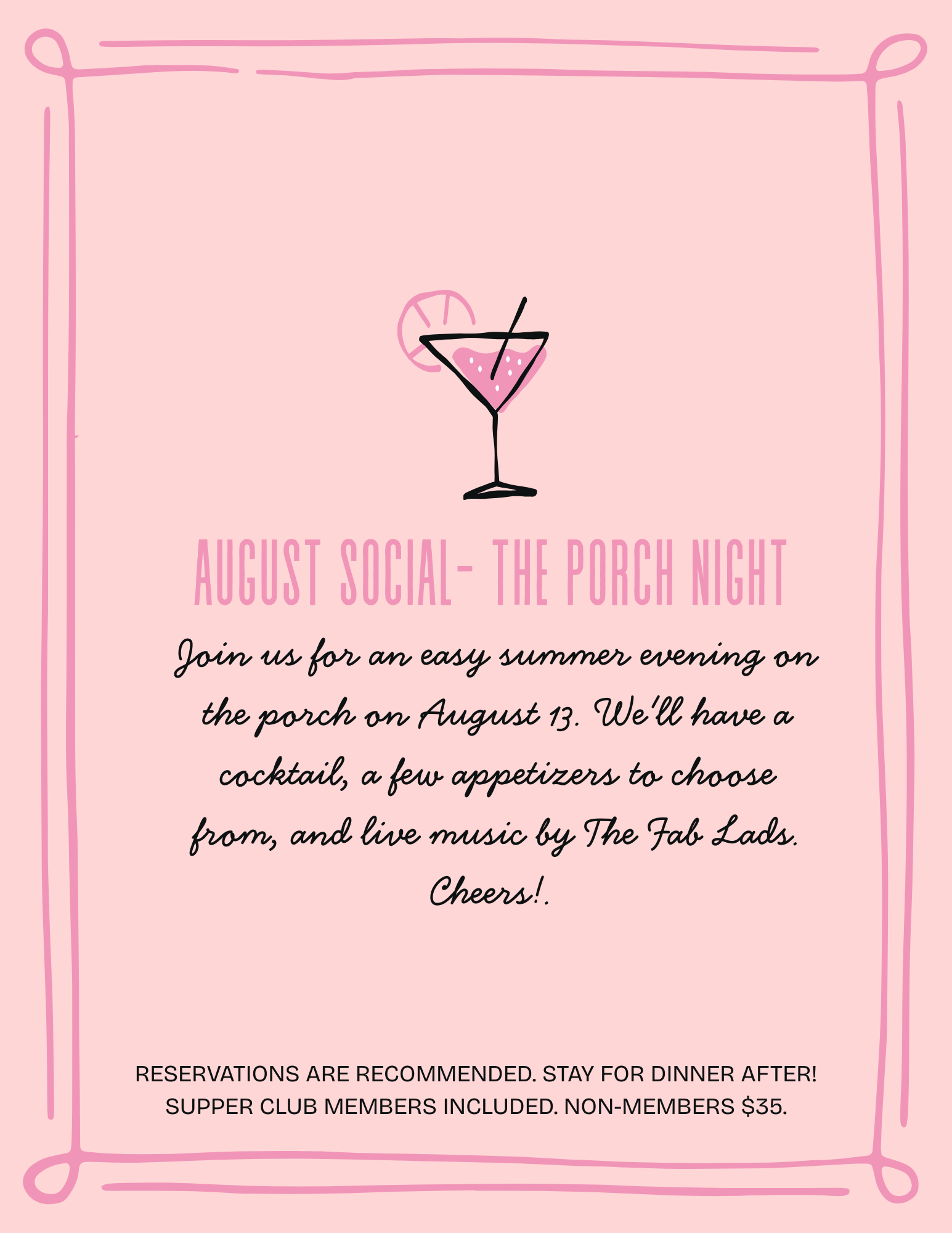 August Social - The Porch Night 