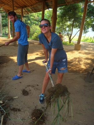 Shoveling poo- Obviously my favorite part!