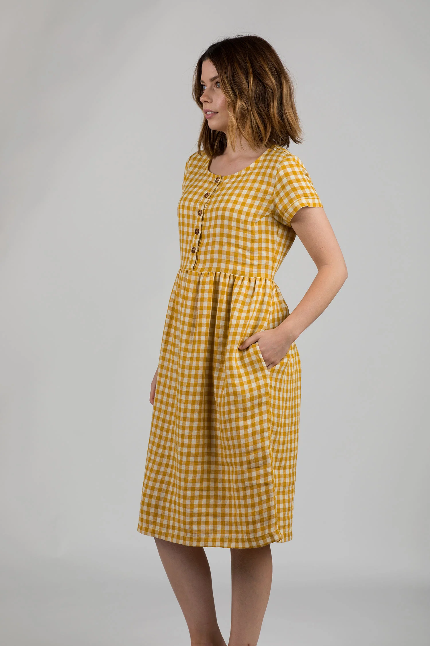 Linen-Dress- Model-No-11-Sunflower-Check-Pyne-and-Smith-02.jpg