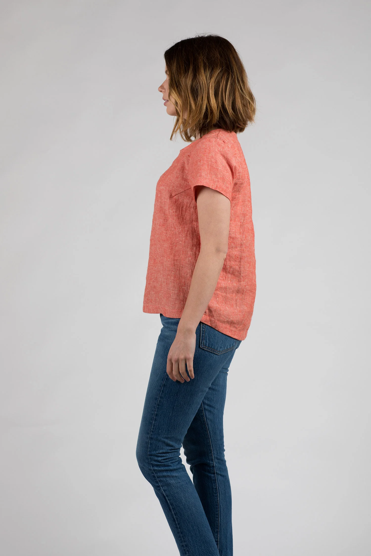 Linen-Blouse-Coral-Chambray-Short-Sleeve-No-14-Pyne-and-Smith-02.jpg