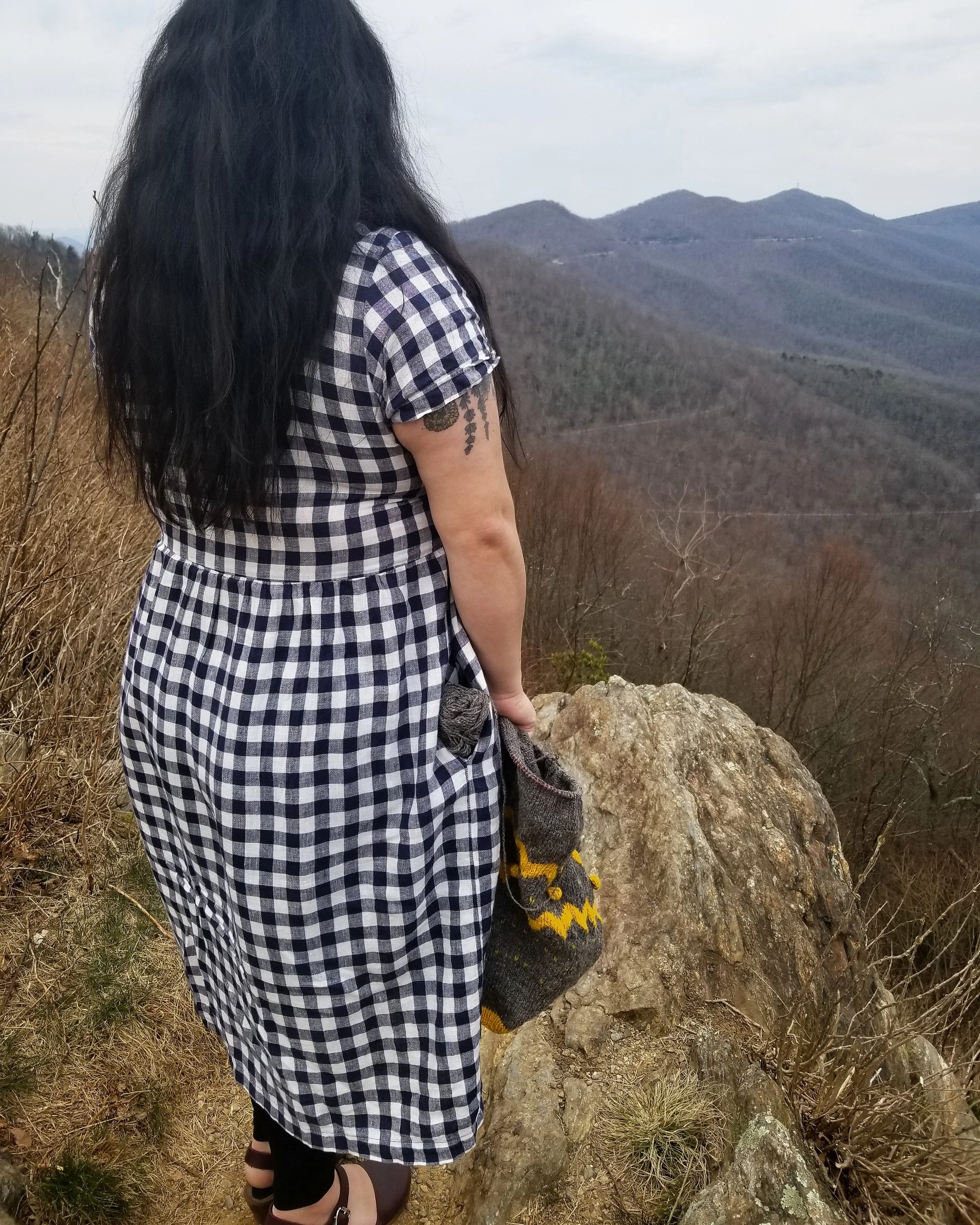 Maria enjoying the outdoors, in a Pyne & Smith linen dress.