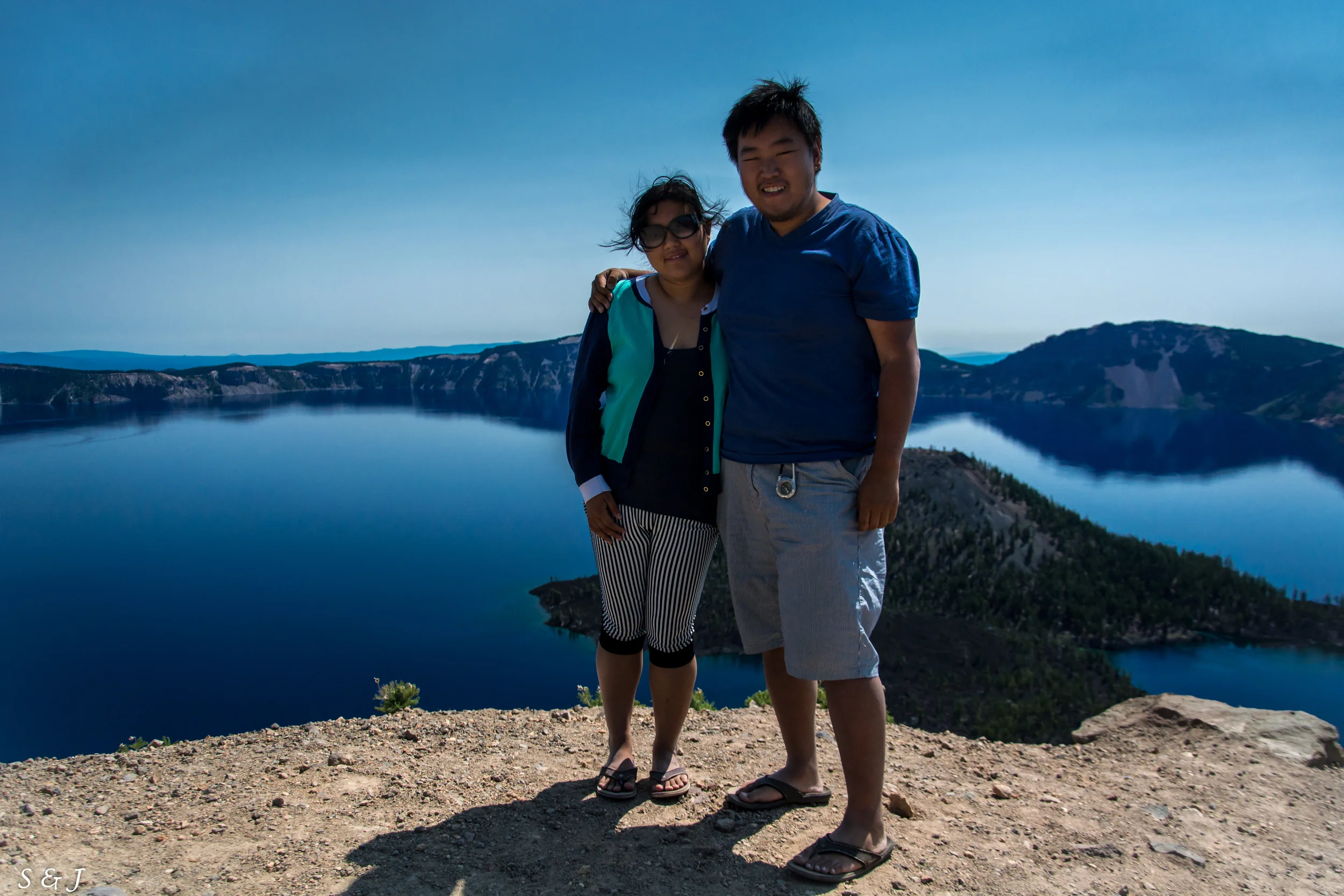 Shan (left) and Jackie (right) at&nbsp;Crater Lake National Park - 2014