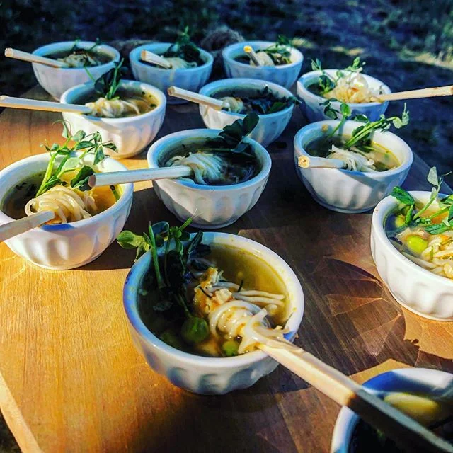 What a wonderful wedding and we are so glad to be a part of such a great group of vendors. Behold! Mini Chopstick Ramen shots! #canapes #vancouverislandwedding #miniramen #weddingcaterers
