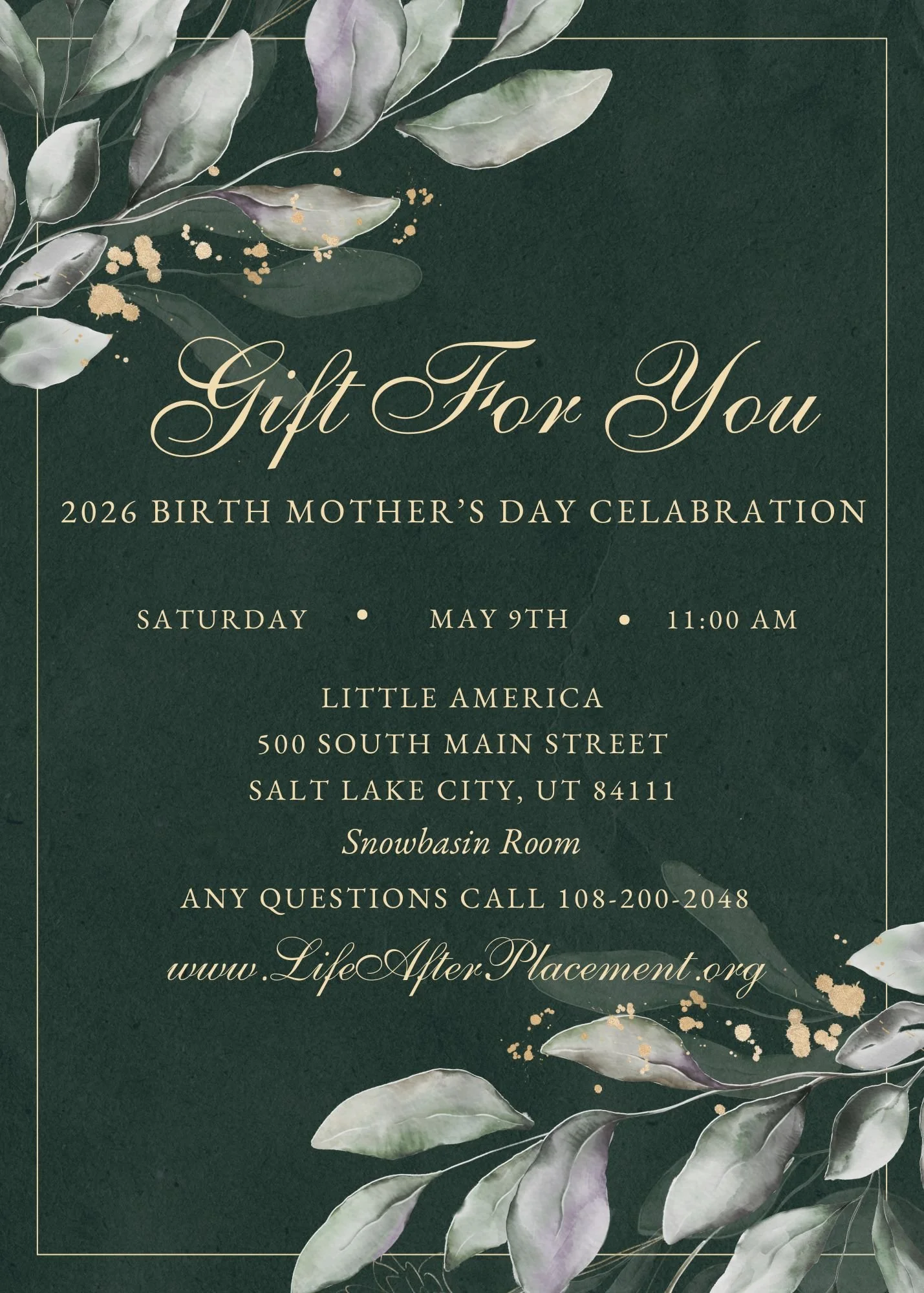 Dark Green and Gold Elegant Floral Wedding Invitation with Texture Background (2).jpg