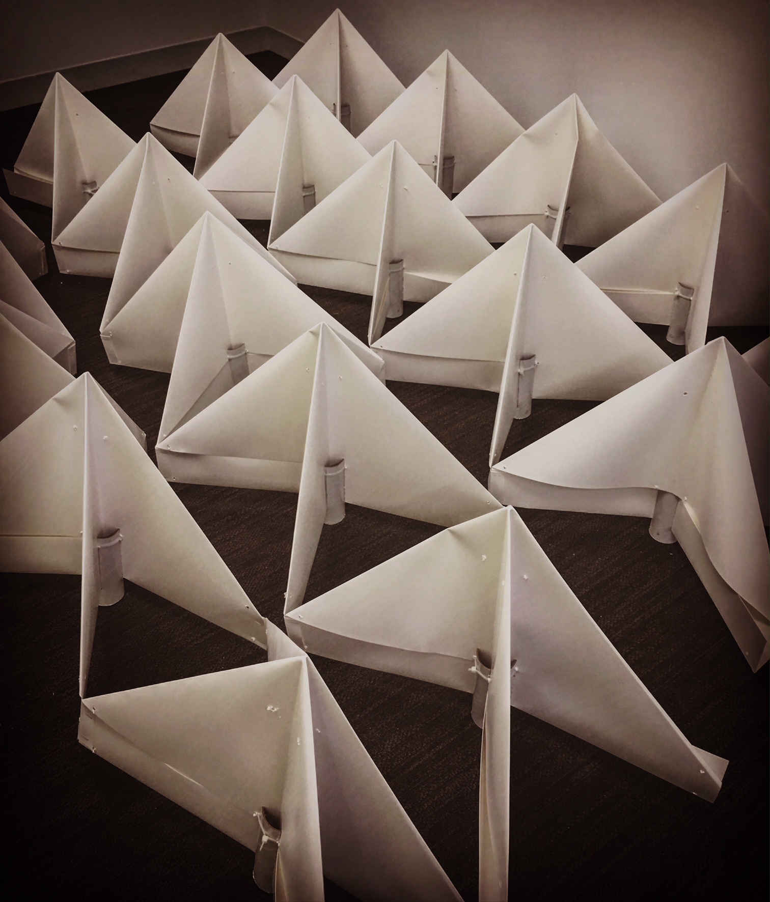 It is nice to see the fruits of several hours of work. The first rows have been assembled and are getting ready to be packaged and shipped to BCEC.