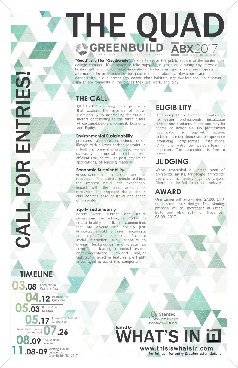 QUAD 2017 COMPETITION NOW OPEN