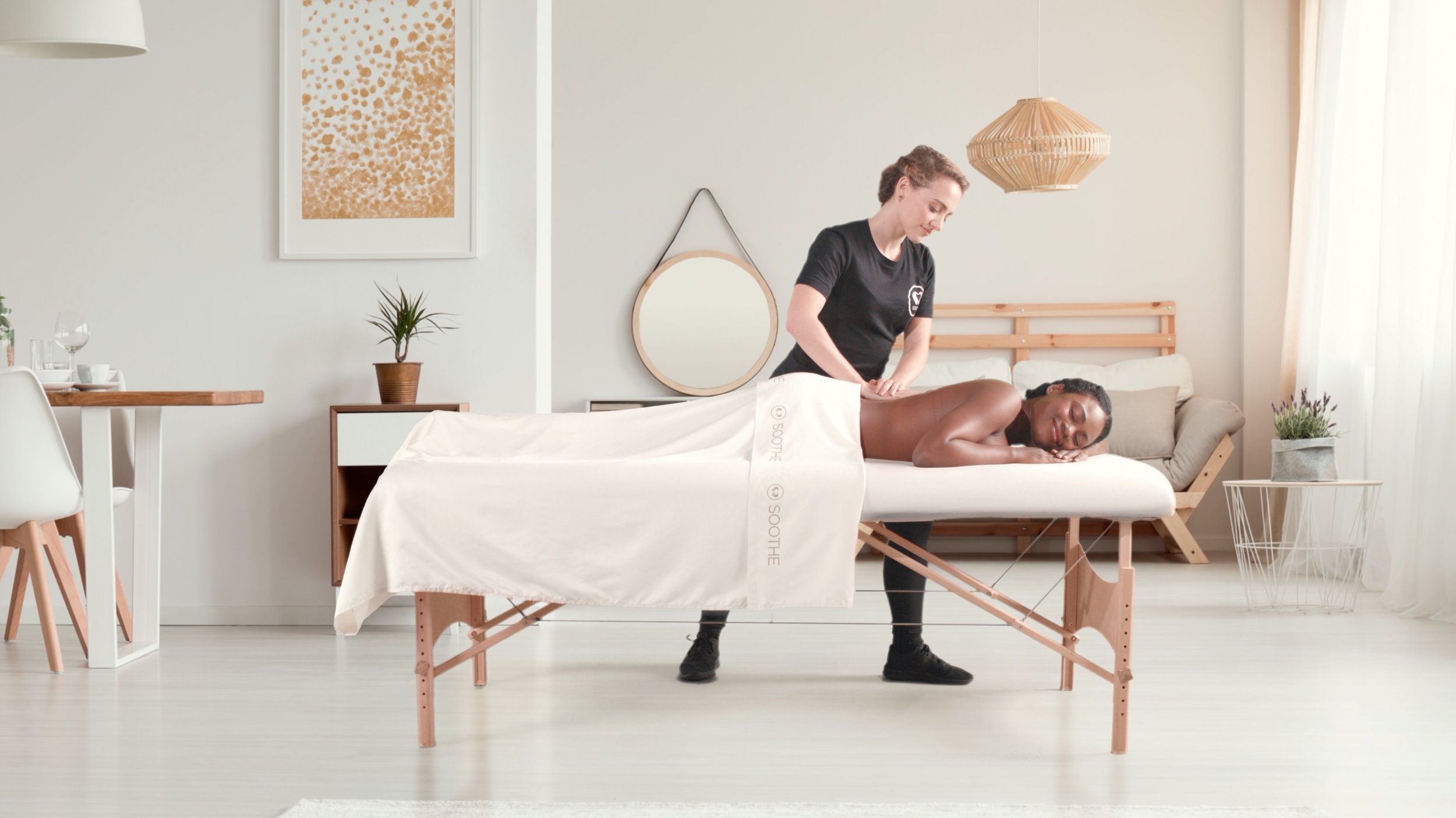 Soothe is the #1 on-demand massage app that allows users to book a relaxing massage in their home, hotel, or location of choice any day of the week, from 8 am to midnight. Available across 65+ cities, Soothe’s network of over 11,000 licensed therapists arrive in as little as an hour with everything needed to create the ultimate spa experience including the massage table, linens, oils, and music. Book in seconds using the Soothe app or visit soothe.com .