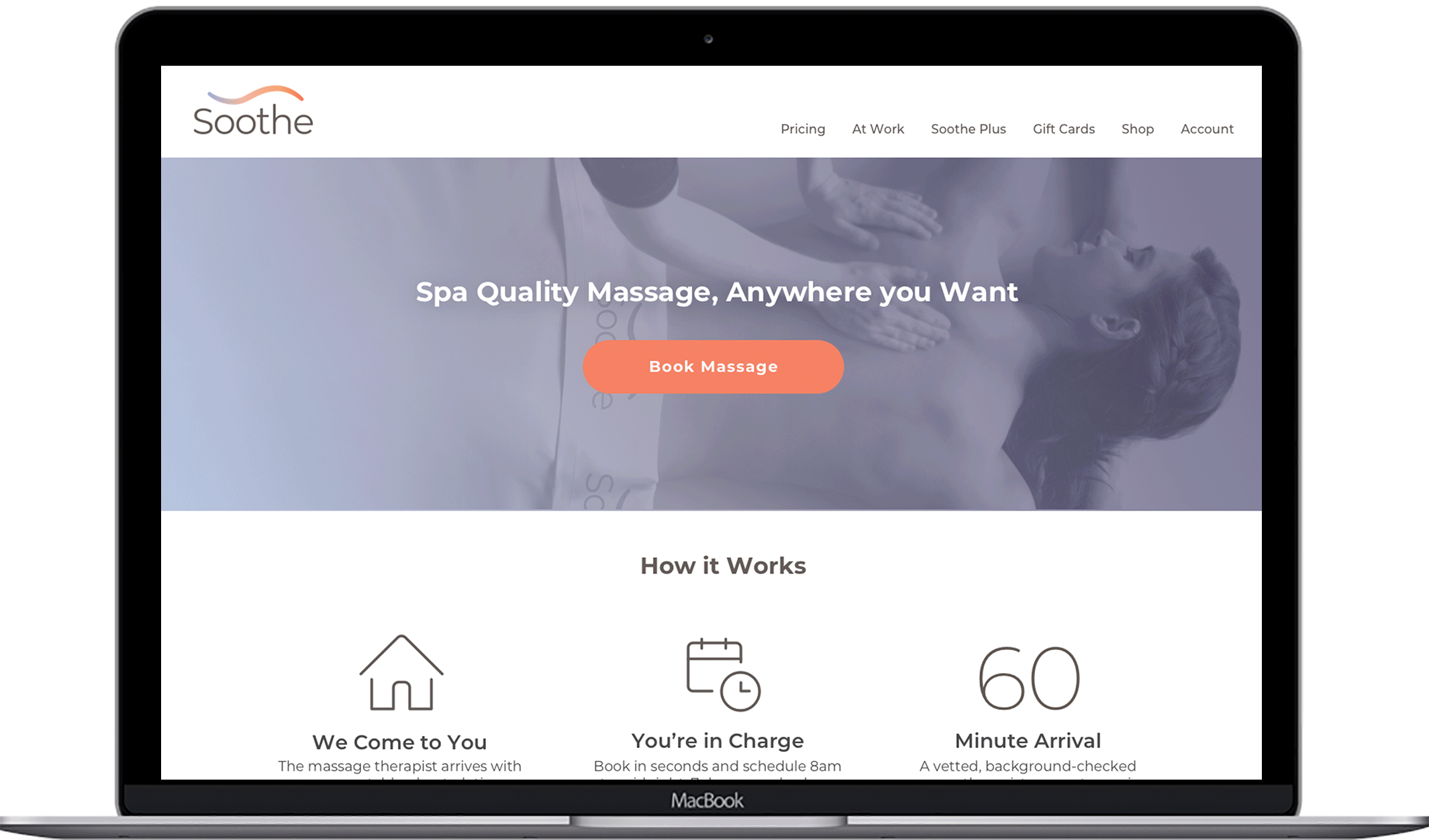 Soothe Homepage Design