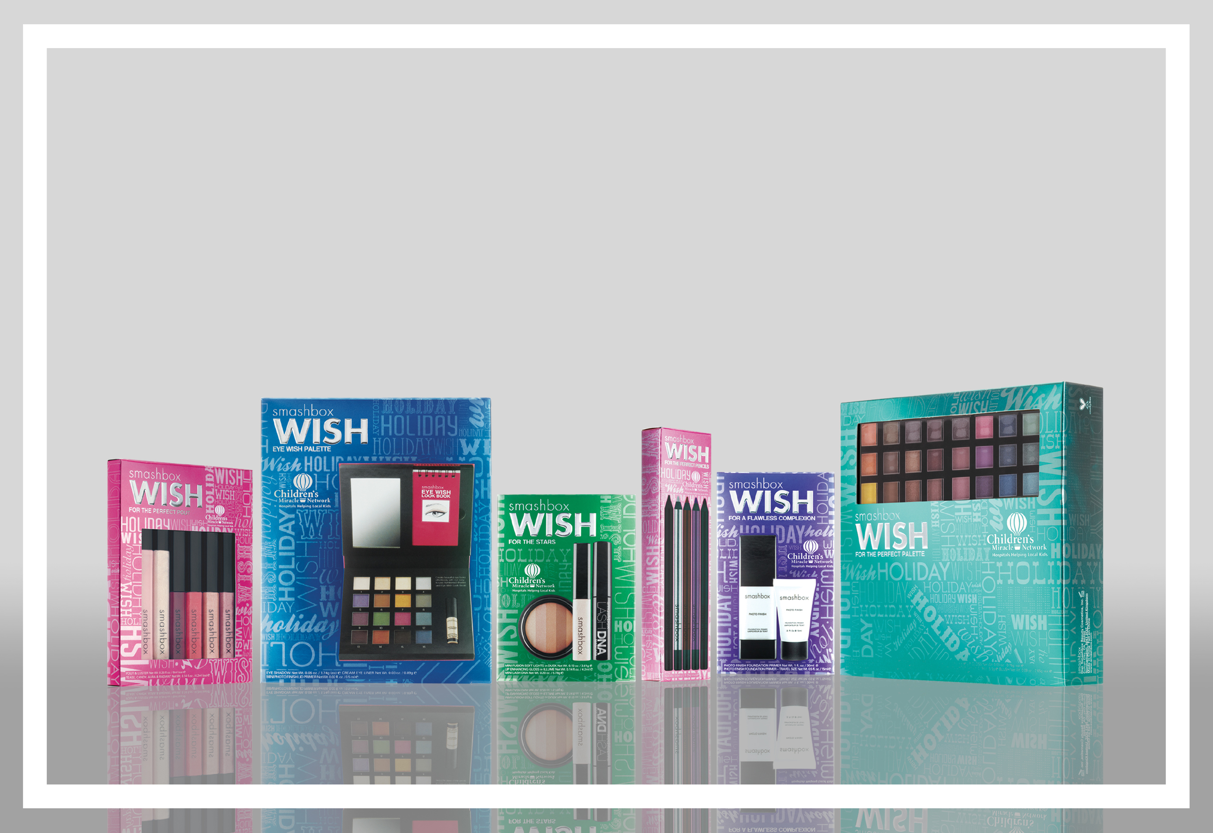  Secondary packaging of holiday Make a Wish line for Smashbox Cosmetics 