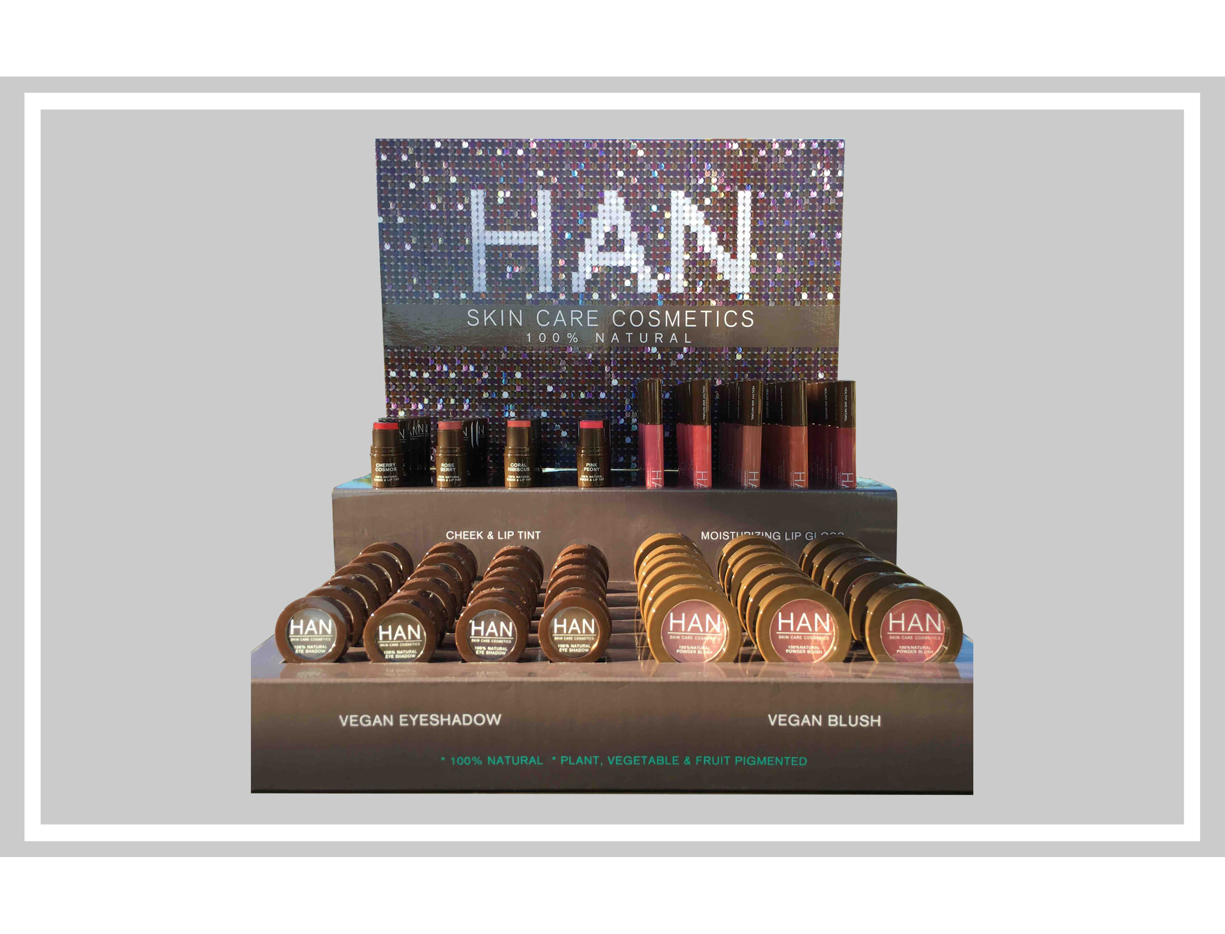  Point of purchase display for launch of HAN Skin Care Cosmetics 