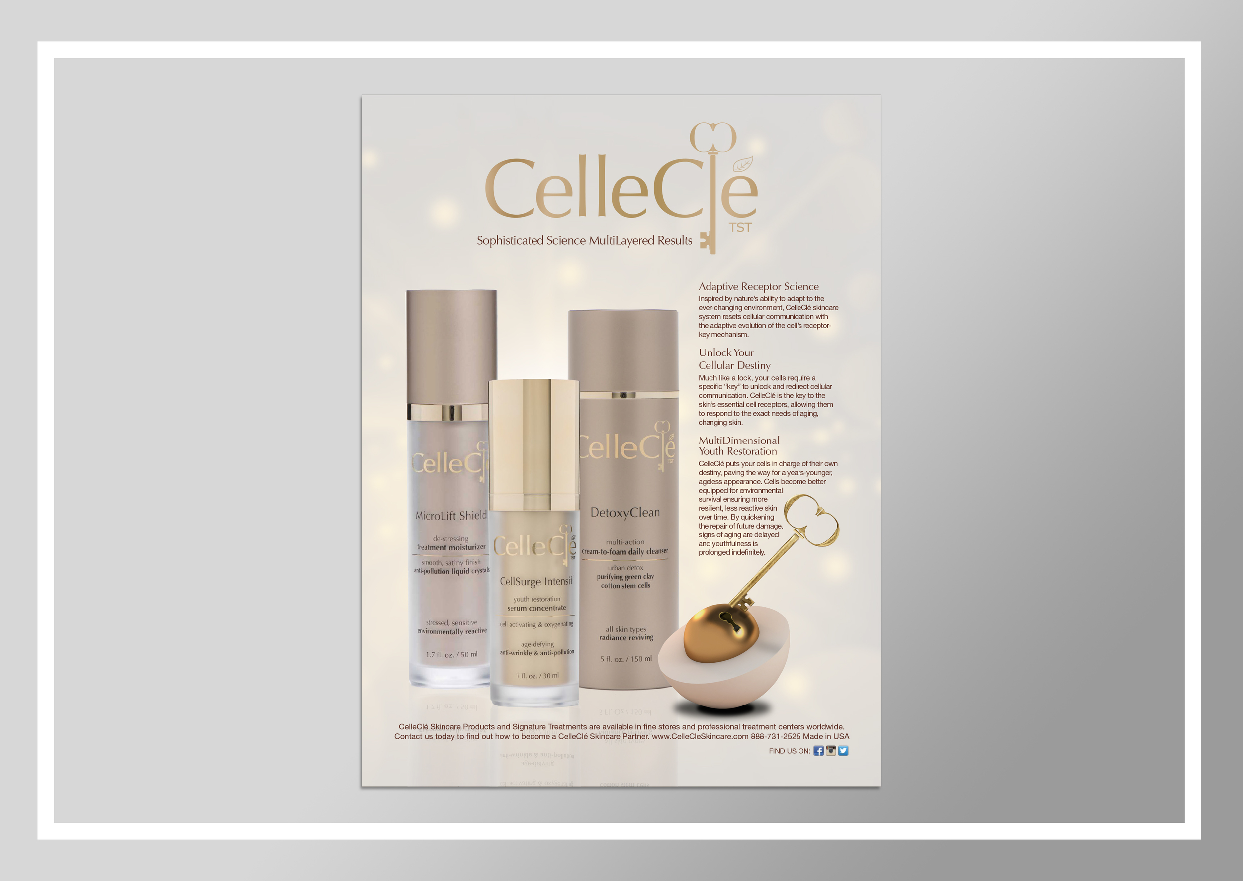  Magazine advertisement for launch at CelleCle 