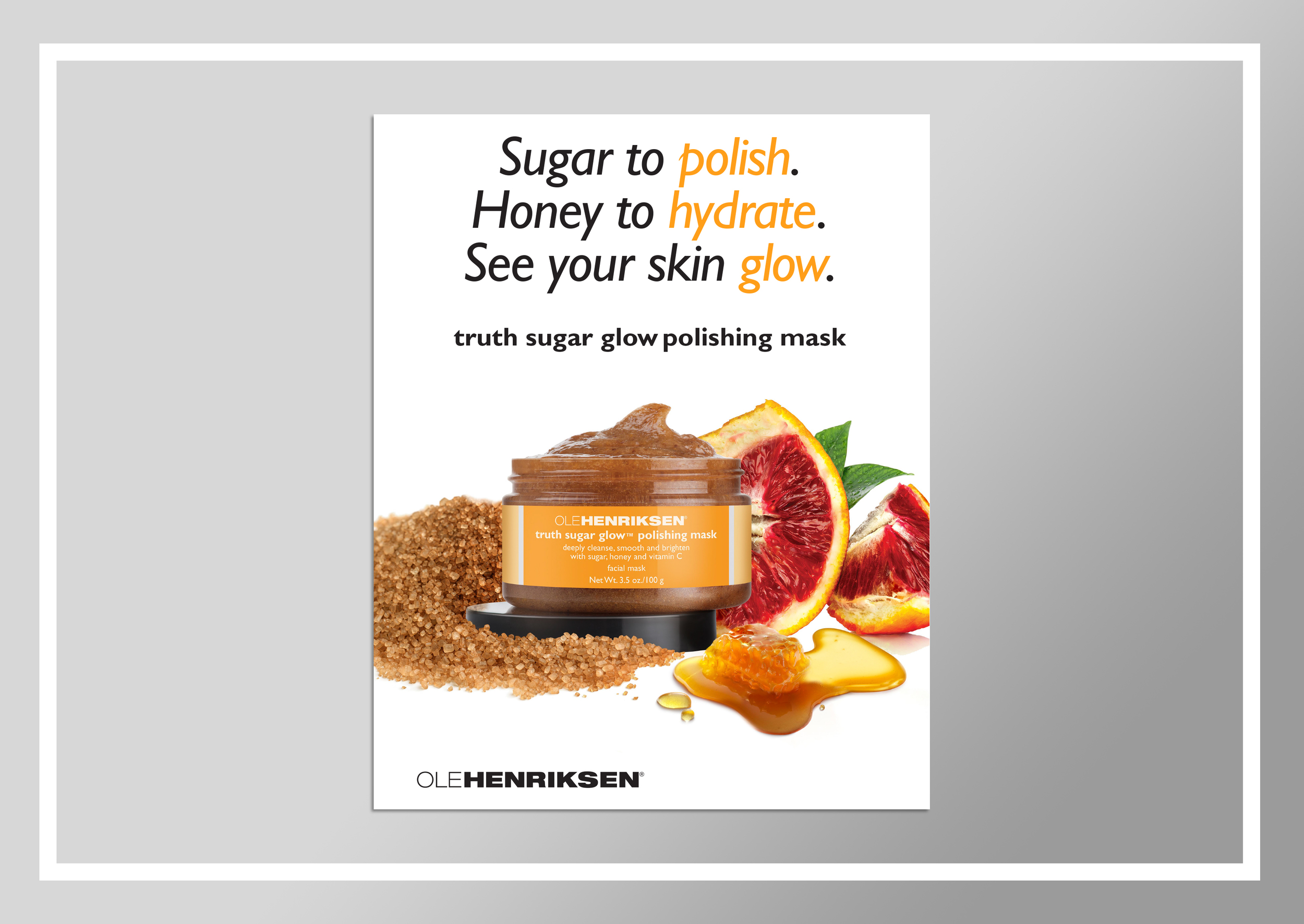  In-store graphic for new product launch at Ole Henriksen 