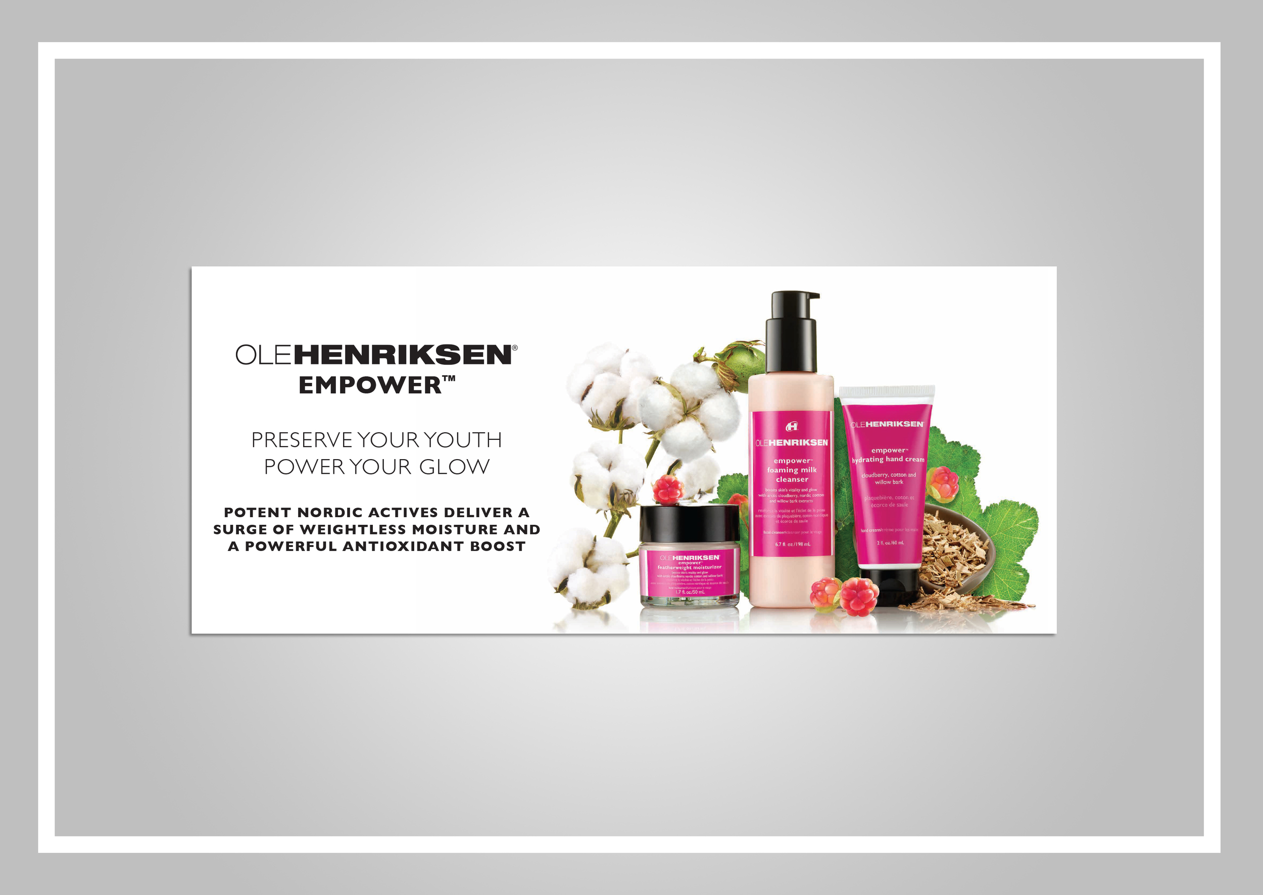  Site billboard graphic for Empower collection launch at Ole Henriksen 