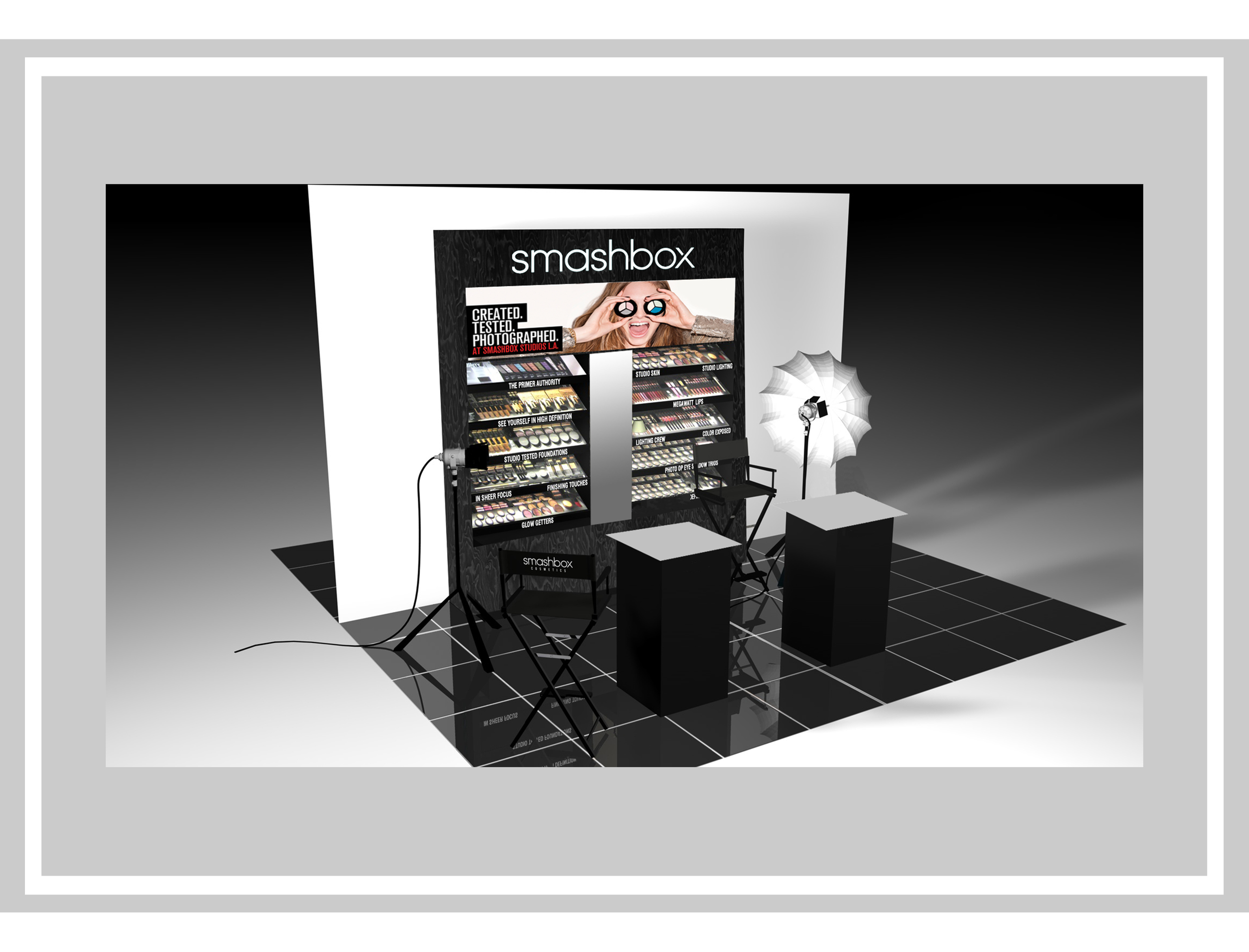  In store both and wall unit in Douglas Cosmetics, Germany at Smashbox Cosmetics 