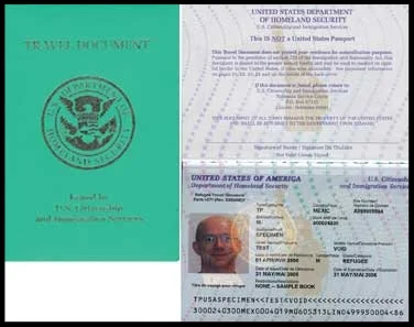 US. Tempoary travel document