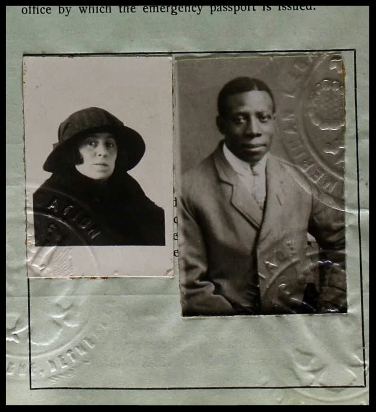The joint passport of Vaudeville performer Walter Foster and his wife, Matilda, dating from 1922